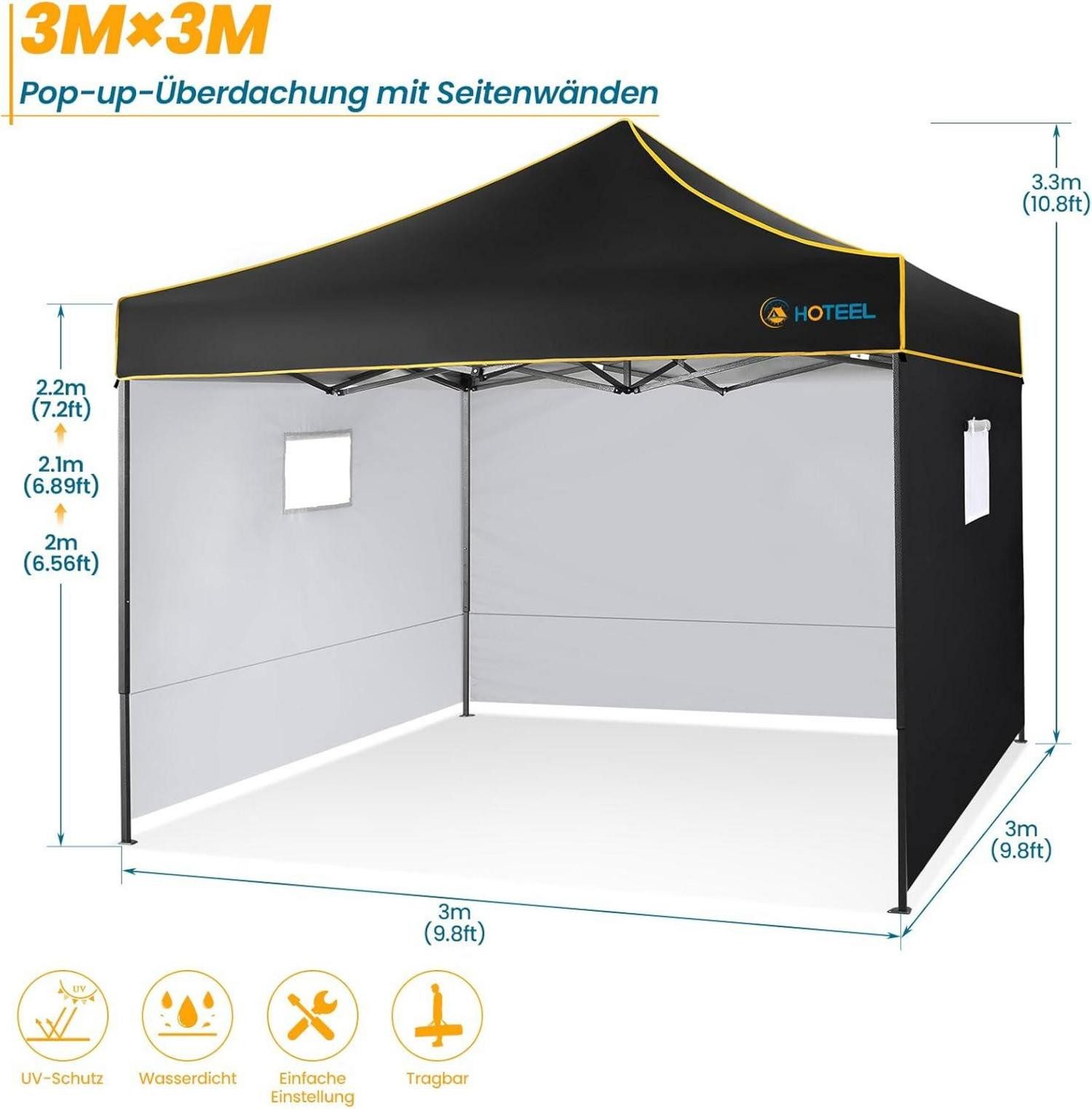Hoteel Faltpavillon Faltpavillon 3x3 wasserdicht stabil günstig online kaufen