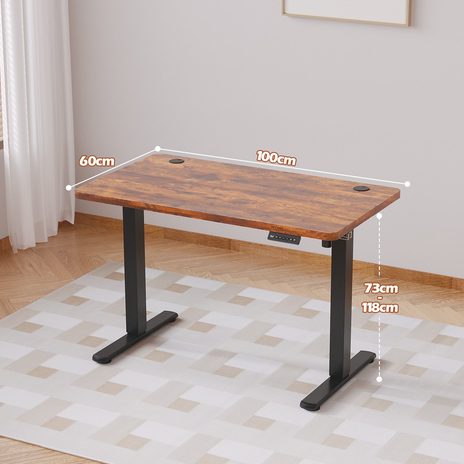 HOMALL Schreibtisch Schreibtisch Höhenverstellbarer mit Gedächtnis und Sitzerinnerung (2-lagige Hohenverstellung mit sitzender Erinnerungsfunktion und USB-Ladeanschluss)