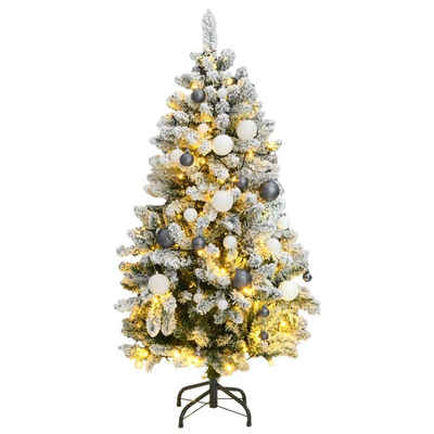 vidaXL LED Baum Künstlicher Weihnachtsbaum Klappbar 150 LEDs & Kugeln 150 cm