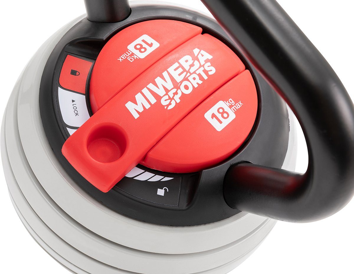 Miweba Sports Kettlebell Kugelhantel Sport Stahl Gewichtscheiben, kg Outdoor, kg Fitness Hantel 6 für 2x Kettlebell Gewichte Easy-Lock-Mechanismus, & Kugelgewicht, Handgewicht 3,4-18 Indoor Schwunghantel Anti-Rutsch-Griff, Kettle Workout, Bell, kg Profi KB300, - Hantel 2,1 verstellbare Gusseisen, Zuhause), & 2,5 - Ganzkörpertraining, 2,7 2x (2x Kraftraining, - kg, 