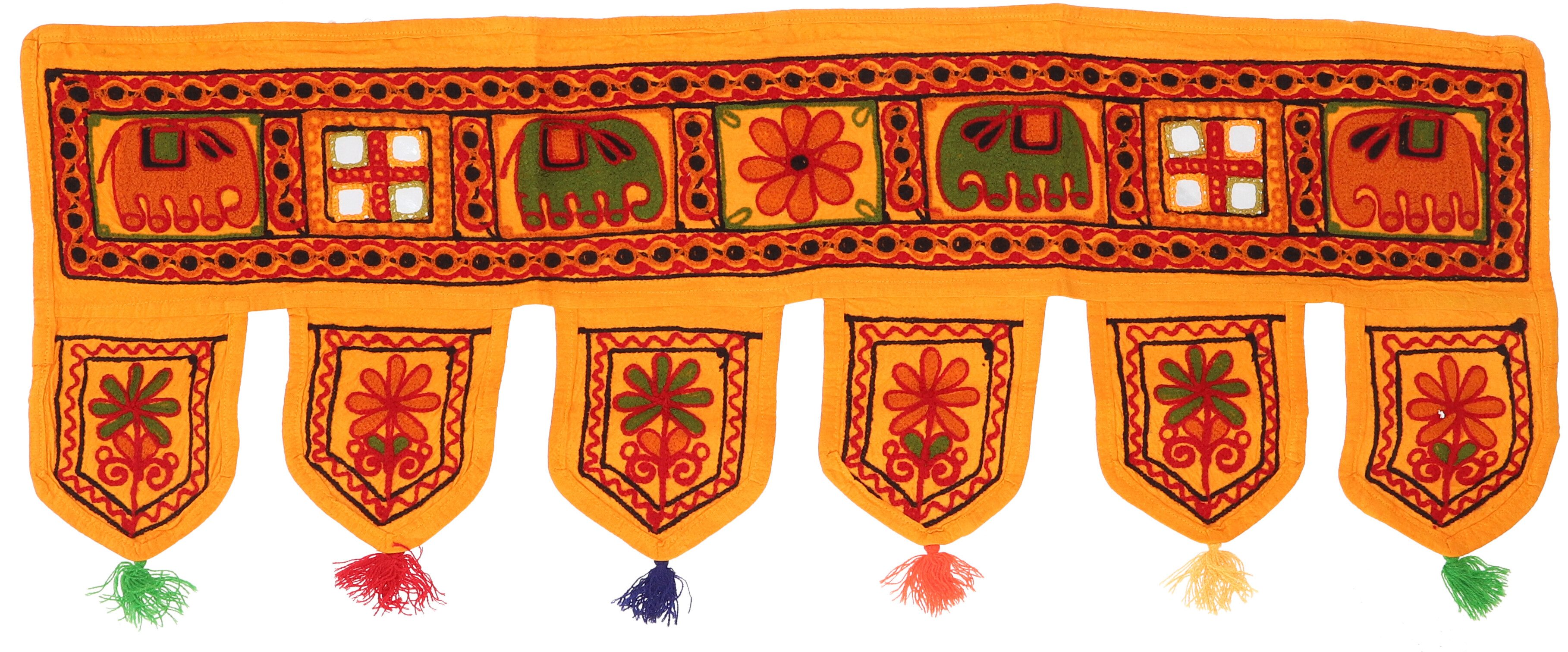 Guru-Shop Wandteppich Indischer Wandbehang, Orientalischer Wimpel mit.., Höhe: 30 mm