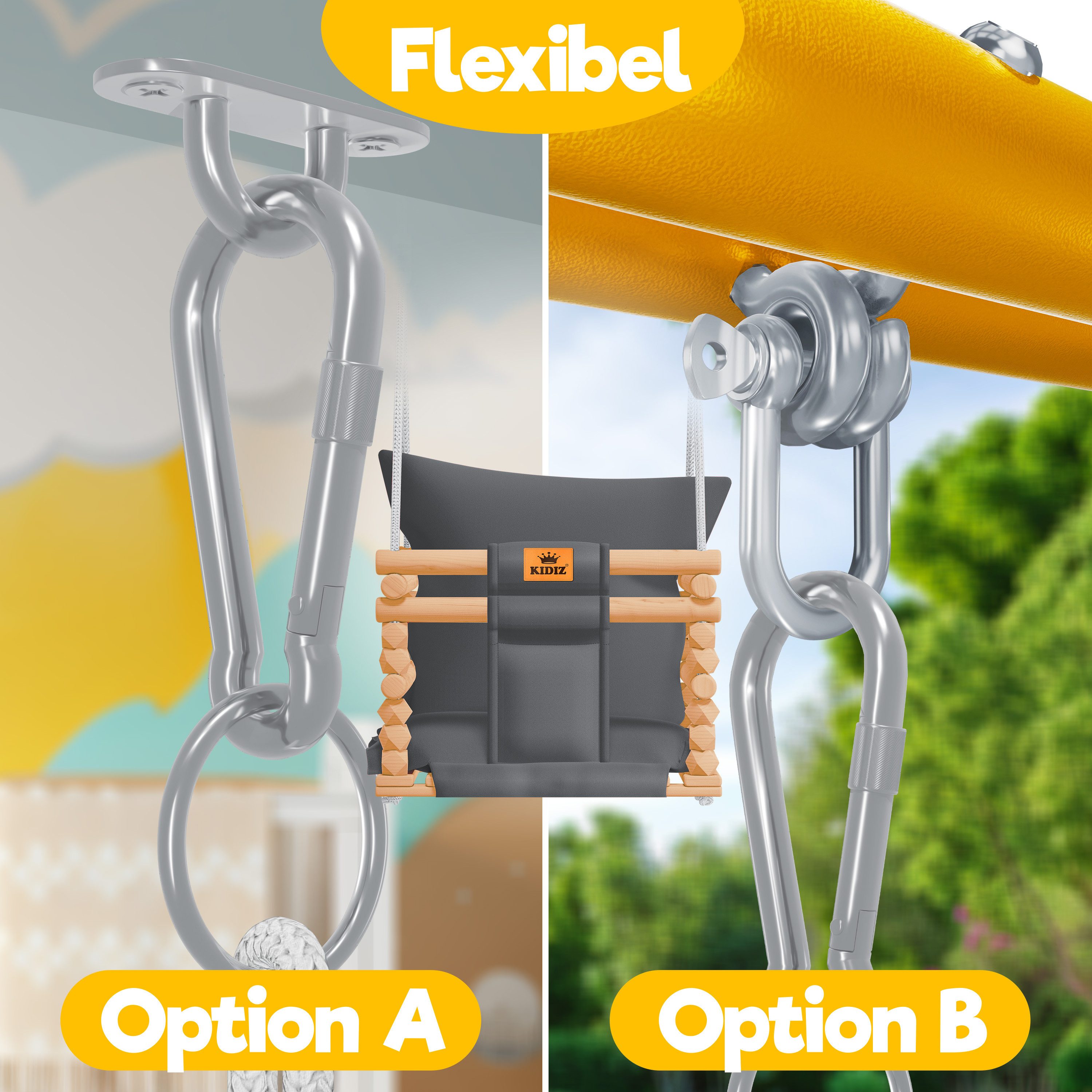 KIDIZ Babyschaukel, Kinderschaukel Schaukelsitz mit Polsterung