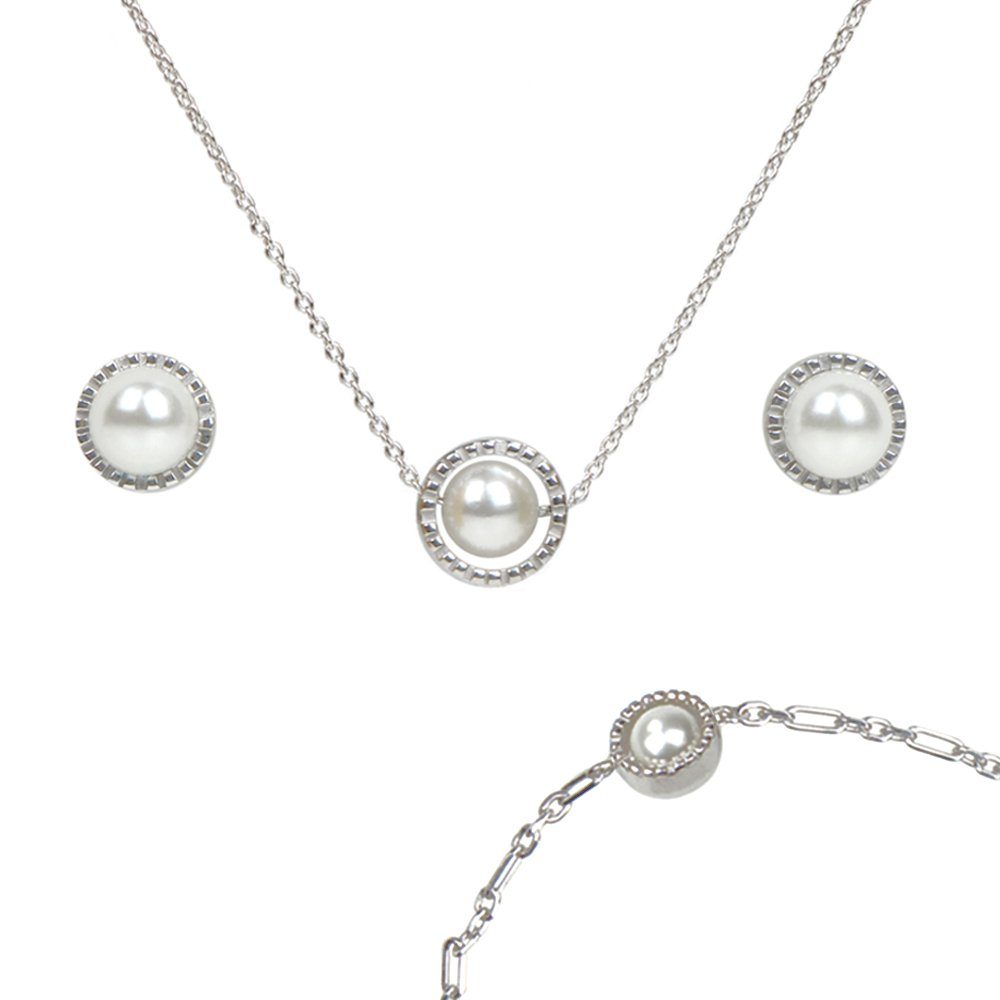 Nagel Jewellery Anhänger Set Alice Bay Rotating Pearl (Set, inkl. Schmuckbox), Silberschmuckset für Damen aus hochwertigen Materialien