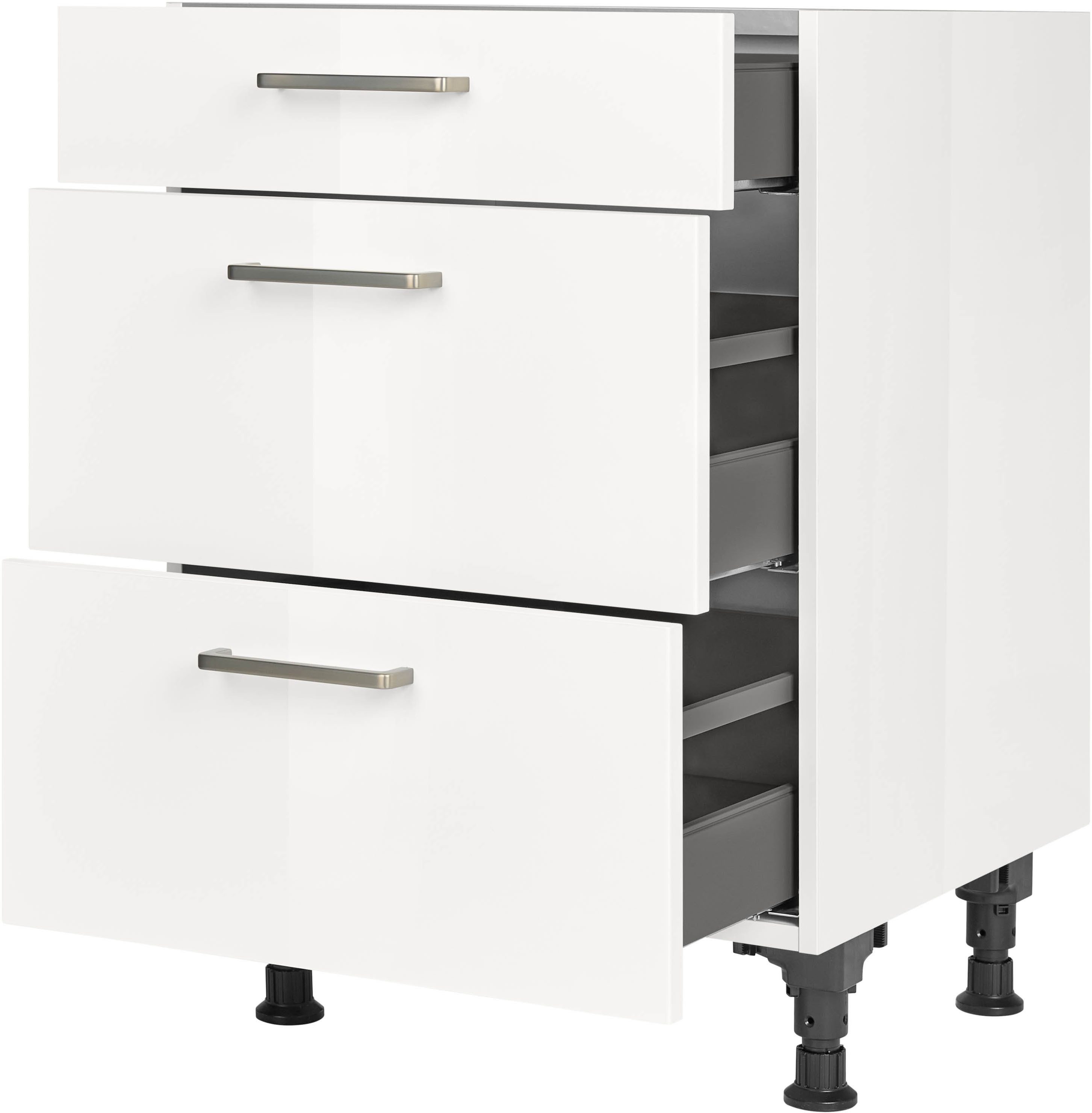 nobilia Unterschrank ""Flash", vormontiert, mit höhenverstellbaren Sockelfü günstig online kaufen