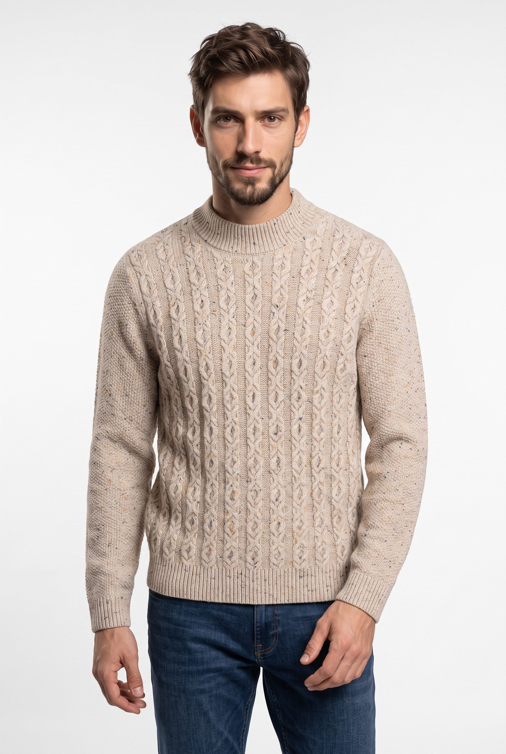 FYNCH-HATTON Strickpullover mit Zopfmuster