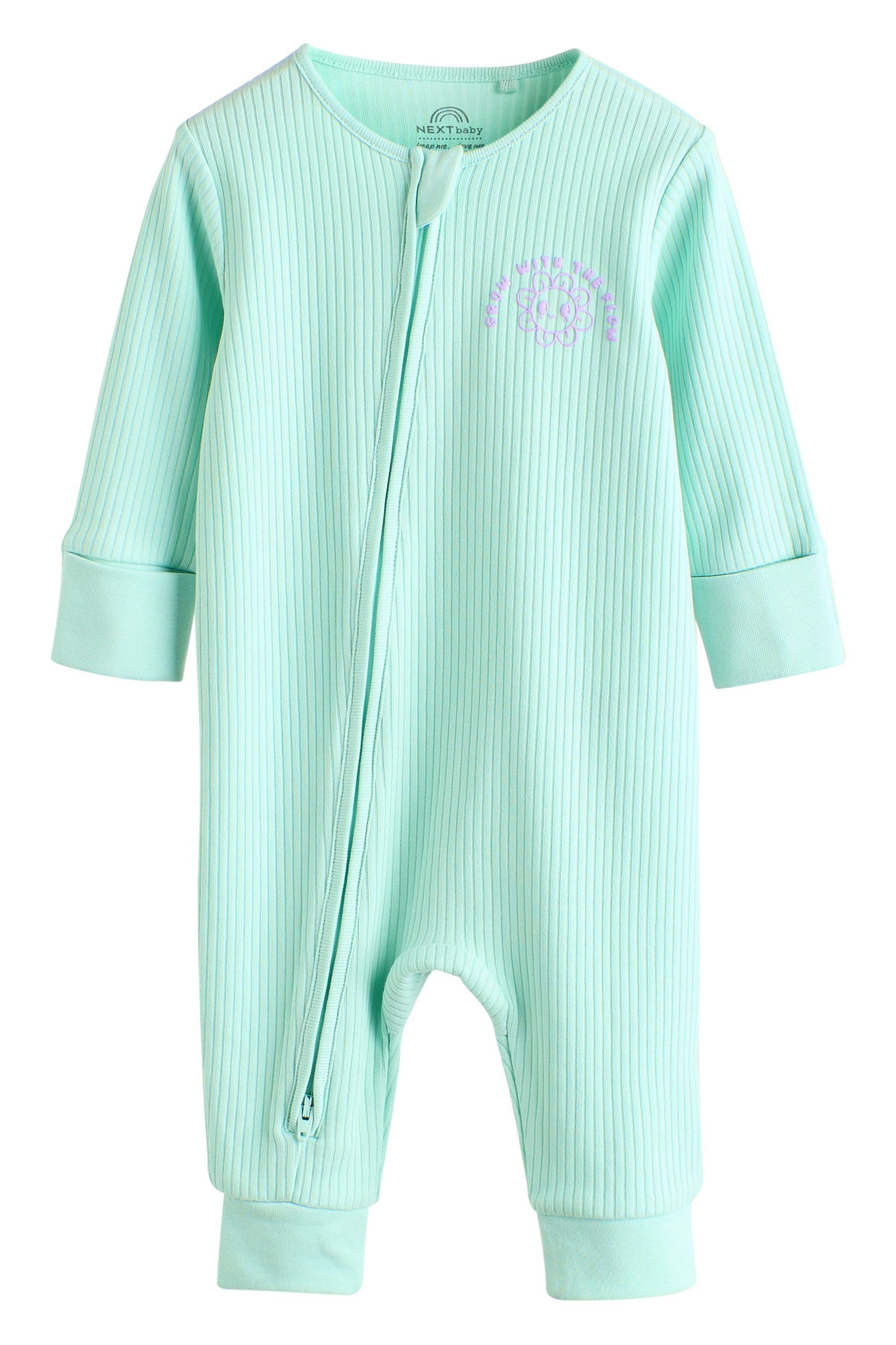 Next Schlafoverall Fußlose Baby-Schlafanzüge mit RV, 3er-Pack (3-tlg)