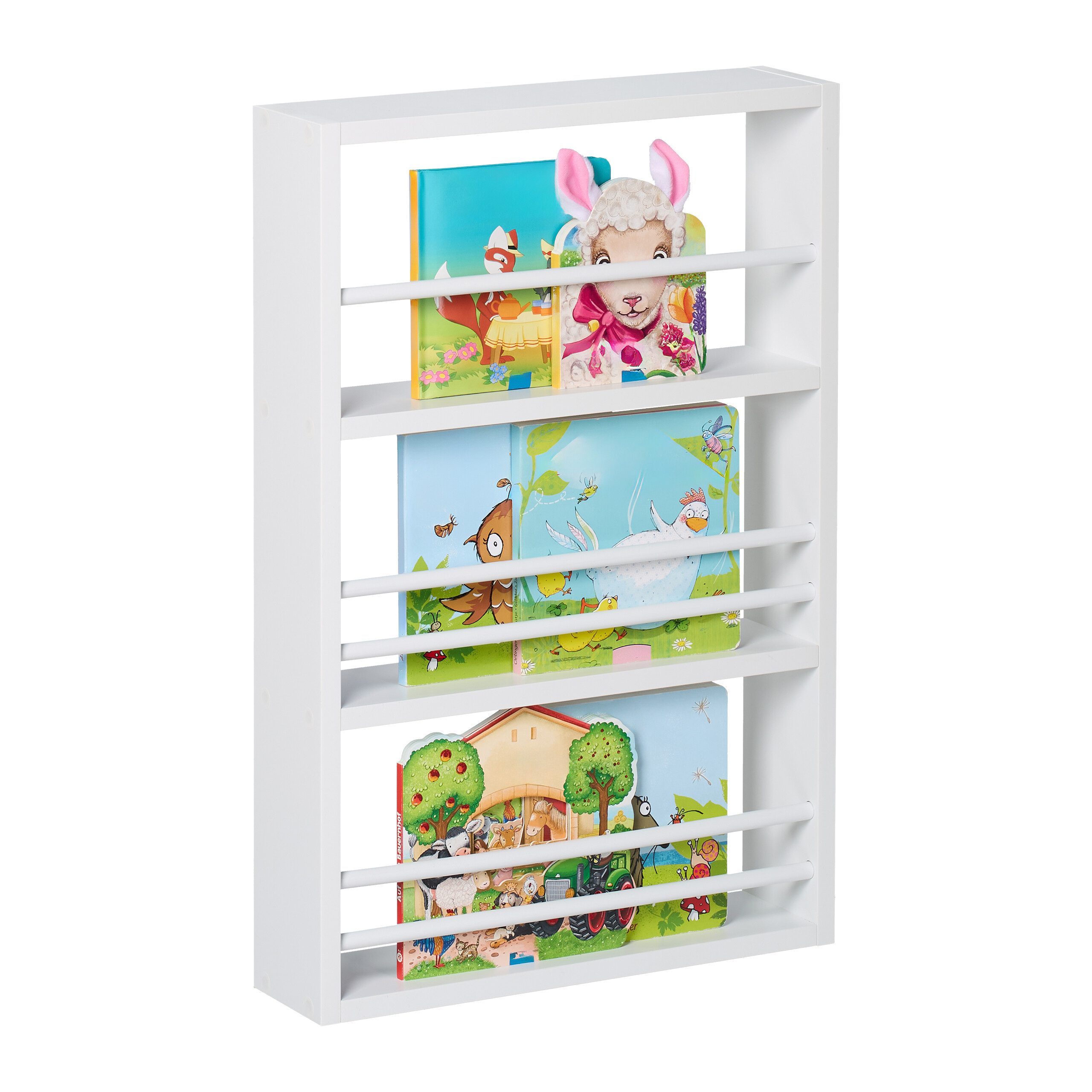 relaxdays Kinderregal Bücherregal Kinder mit 3 günstig online kaufen