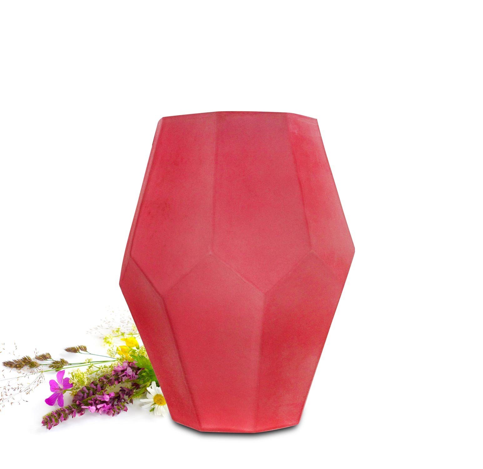 Deko Blumentopf Tischvase Dekovase Glasvase Vase Dekovase Blumenvase Sendez Rot