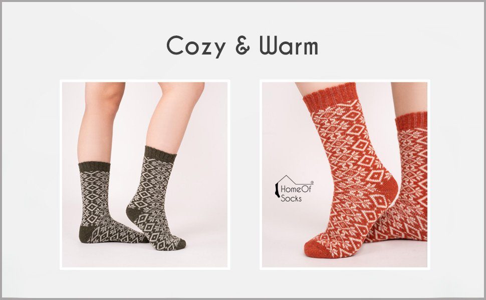Socken Mit mit Socken Dicke 45% Hygge Socken In Grau Wollanteil Für Hyggelig Damen Hohem Bunten Wolle HomeOfSocks Herren & Dick Warm Design