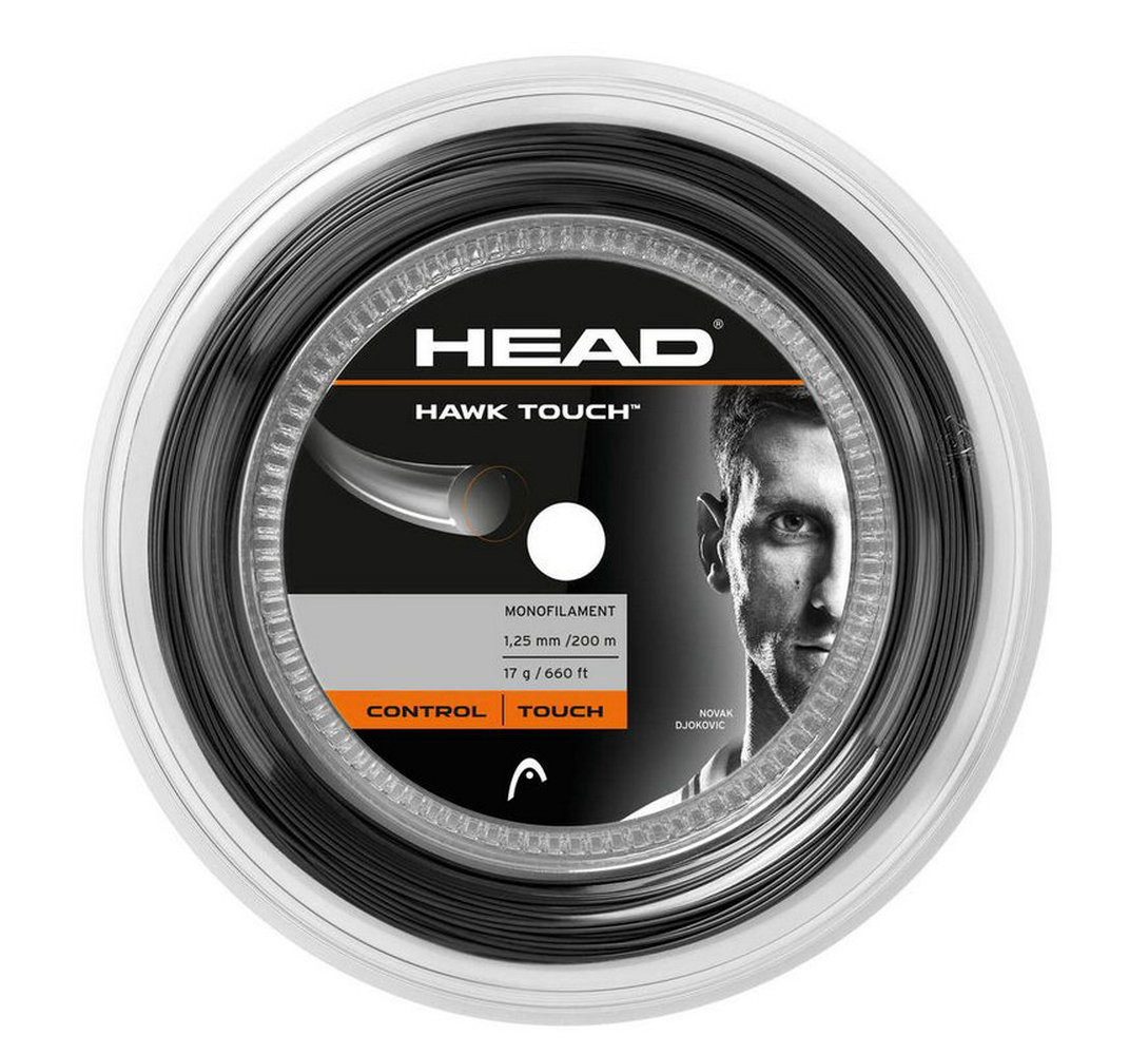 Head Tennissaite Hawk Touch (Haltbarkeit+Kontrolle) anthrazit 200m Rolle, Saitendicke: 1.25
