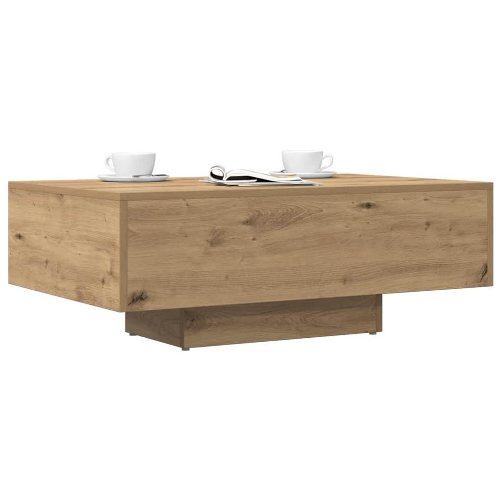 furnicato Couchtisch Moderner 85x55x31 cm in Artisan-Eiche mit Holzwerkstoff (1-St), Stabiler Sofatisch mit Metallbeinen und viel Stauraum fürs Wohnzimmer