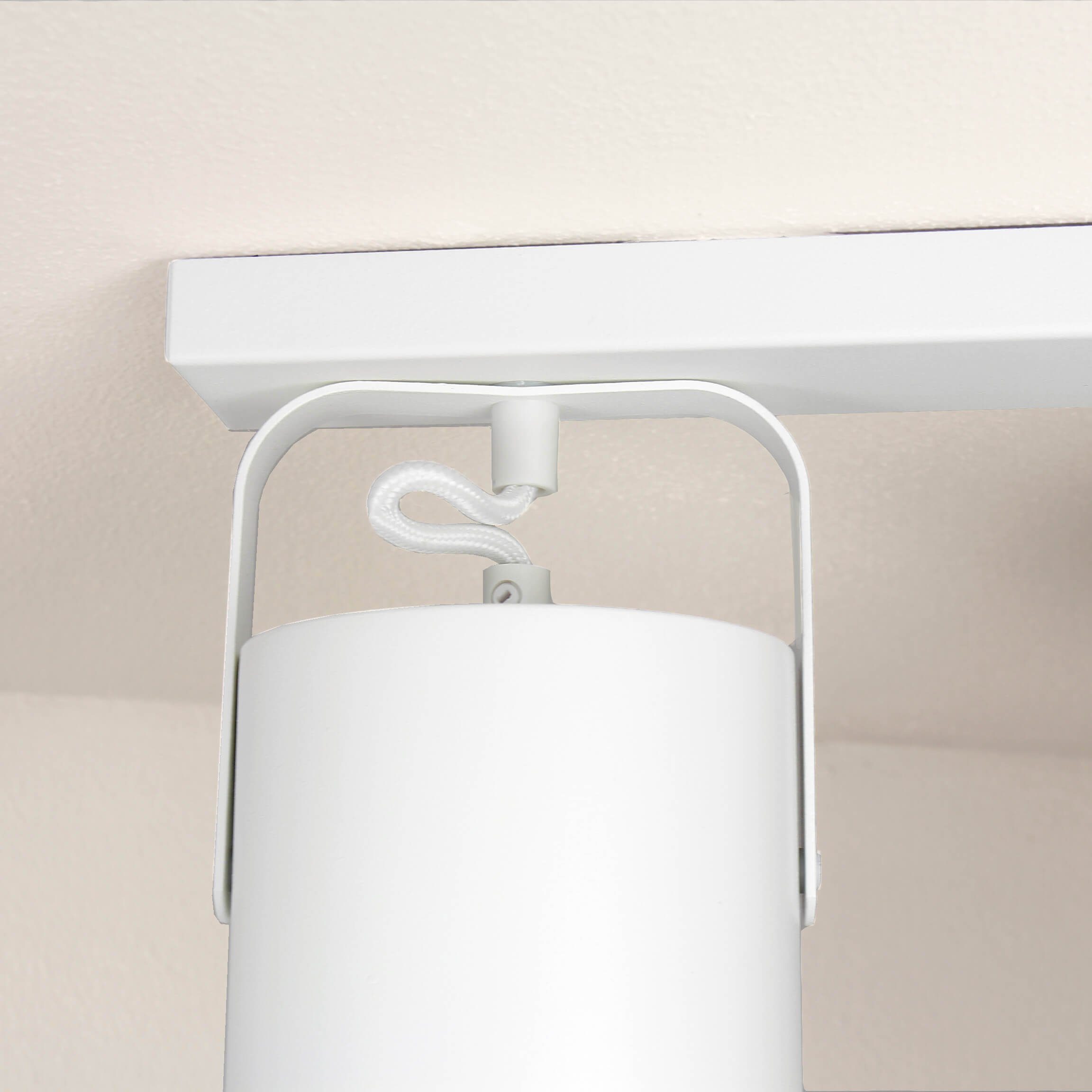 Wohnzimmer lang Lampe Weiß Deckenstrahler Deckenstrahler Licht-Erlebnisse BLITZ, Deckenleuchte Spot Leuchtmittel, ohne modern