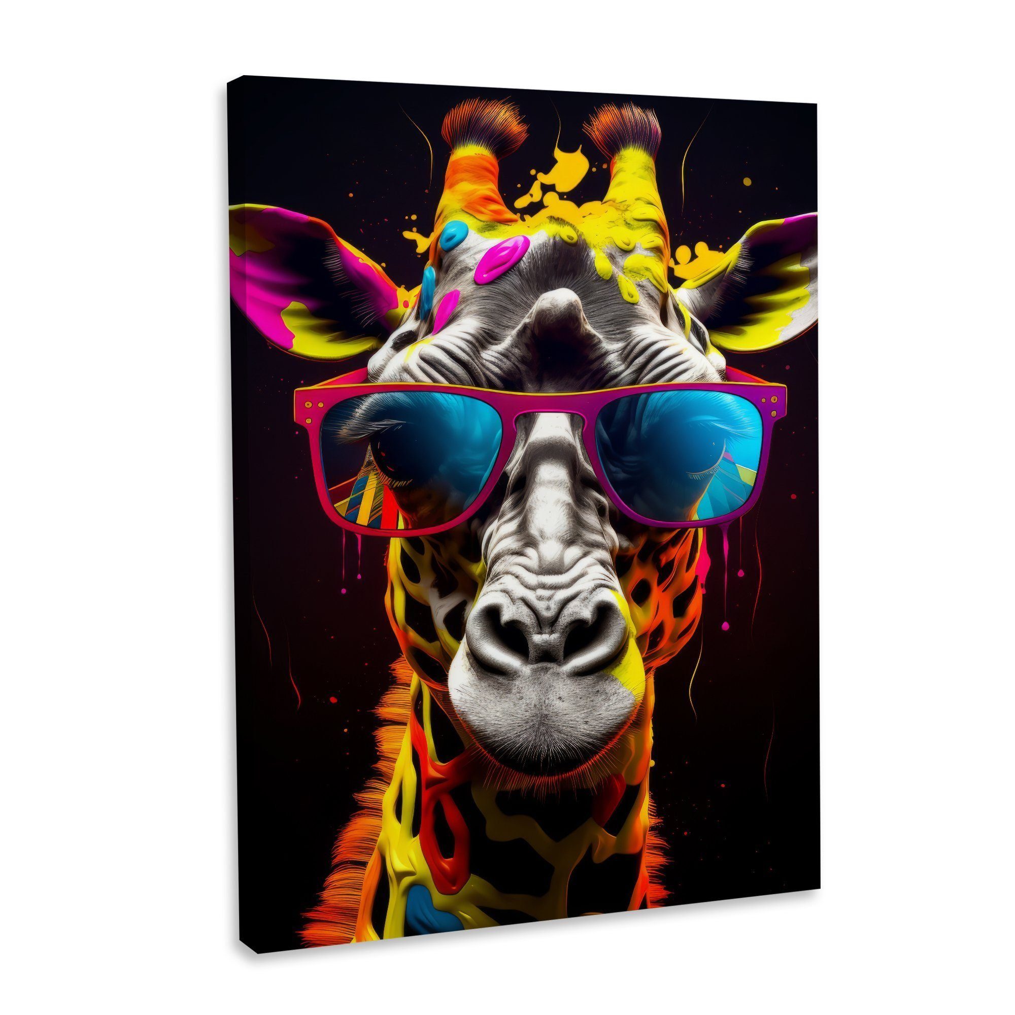 Leinwandbild Giraffe-Bild als XXL Leinwandbild "Giraffe Cool" - exklusives Tierbild