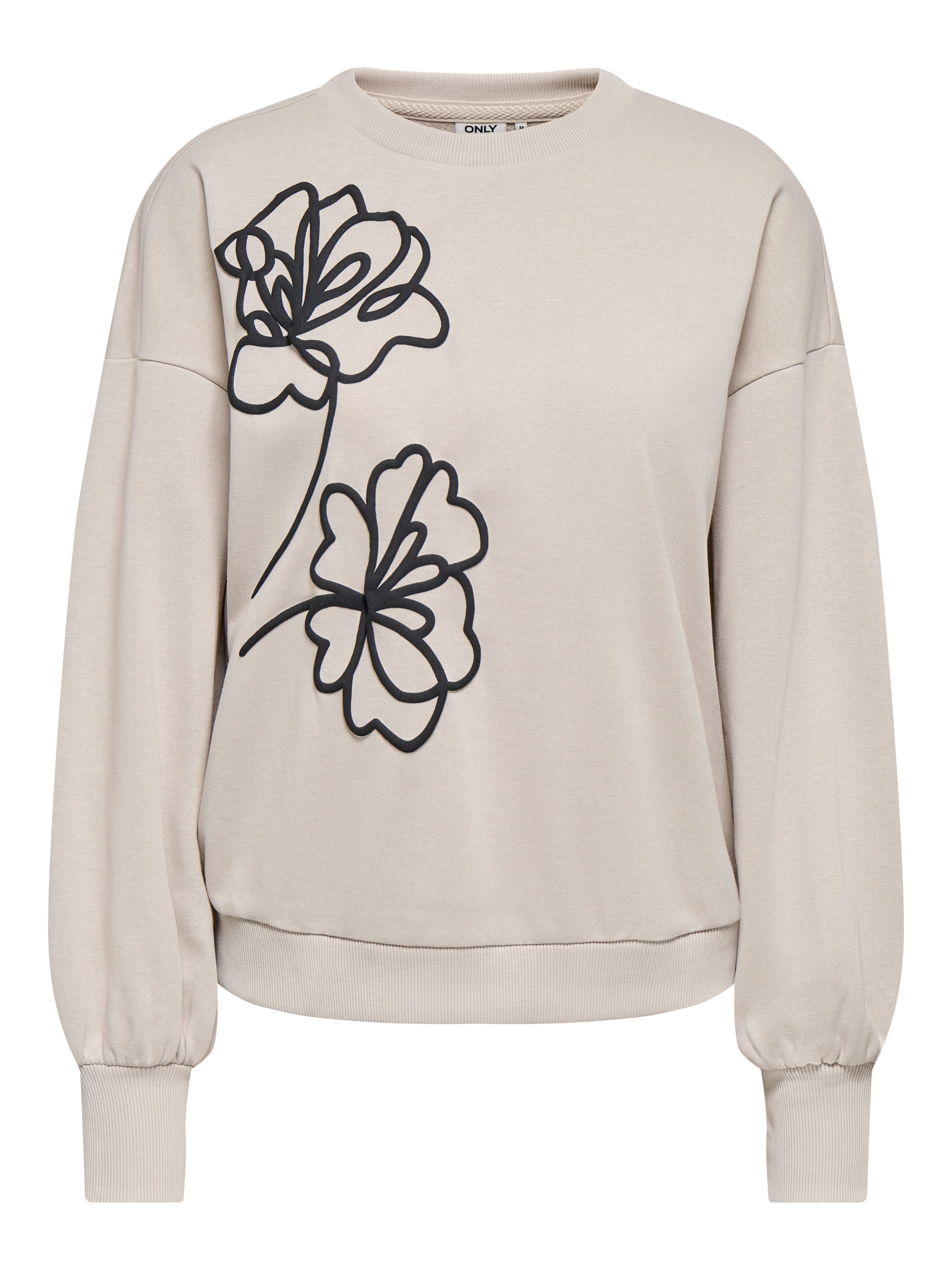ONLY Sweatshirt ONLBROOKE L/S O-NECK FLOWER SWT Baumwollmischung, regular fit