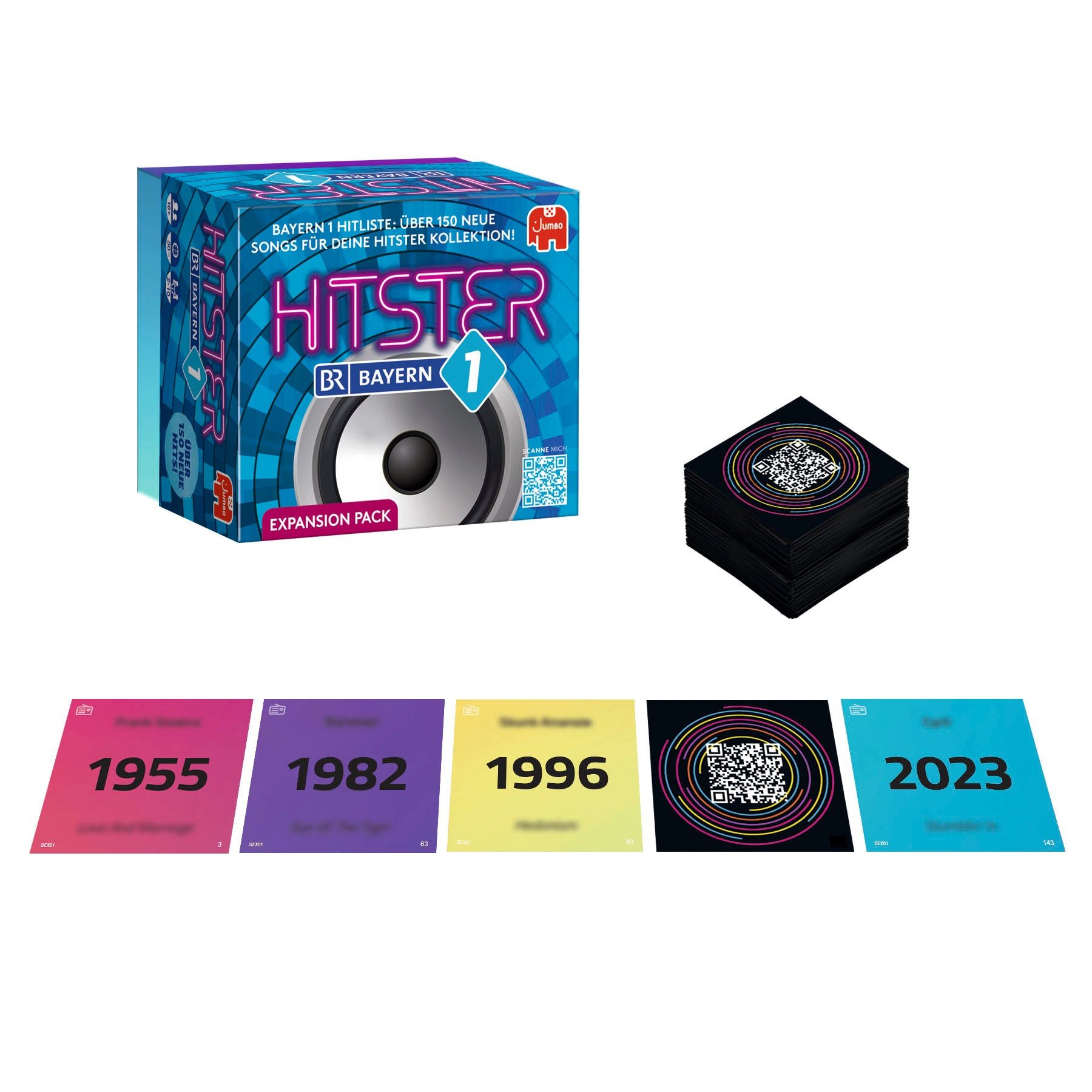 Jumbo Spiele Spielesammlung Hitster Expansion Pack, Hitster Erweiterung, Musik-Partyspiel: Bayern 1 und Movies & TV Soundtracks