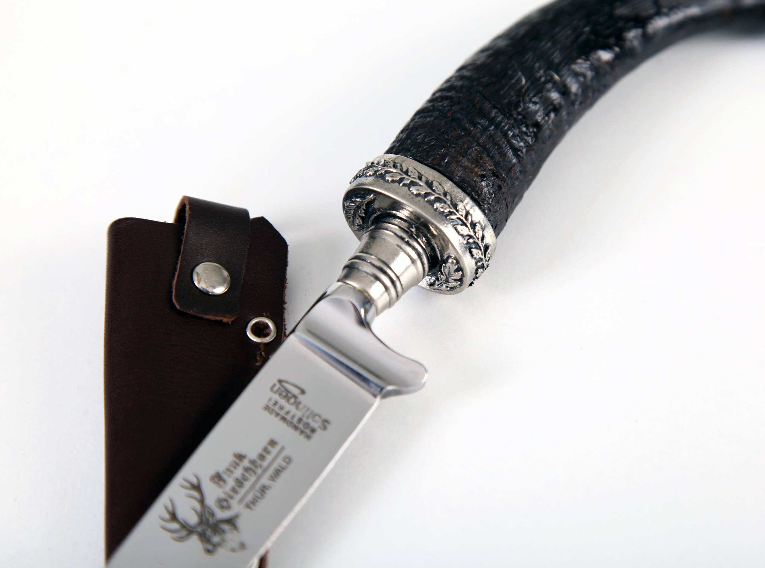 Almbock Taschenmesser Handgefertigtes Jagdmesser Trachtenmesser aus echter Gamskrucke, (1 St)