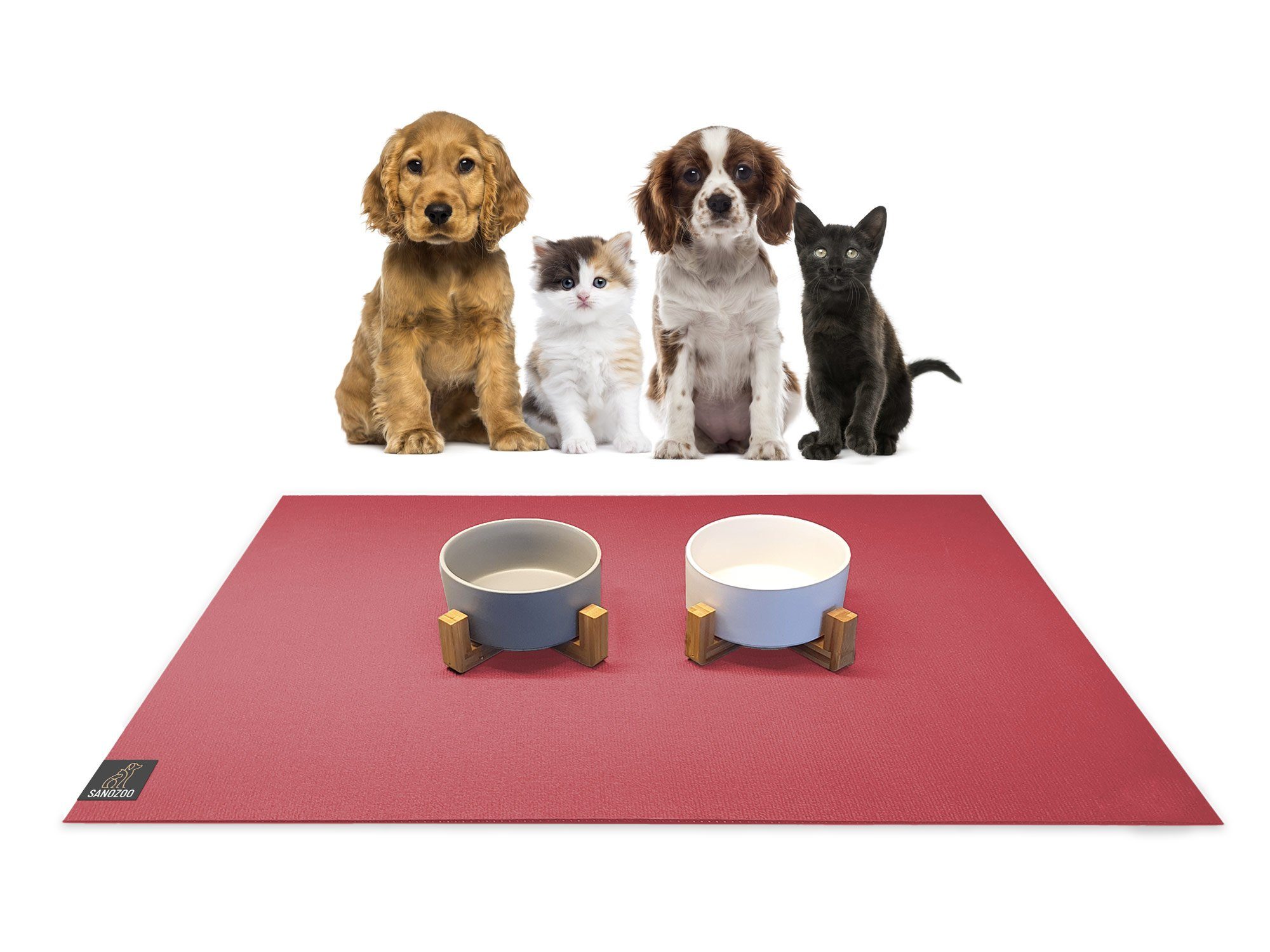 Sanozoo Napfunterlage Öko-Tex & Made in Germany, 2-St., für Hunde & Katzen in Eckig, Rund, Halbrund oder Eckrund