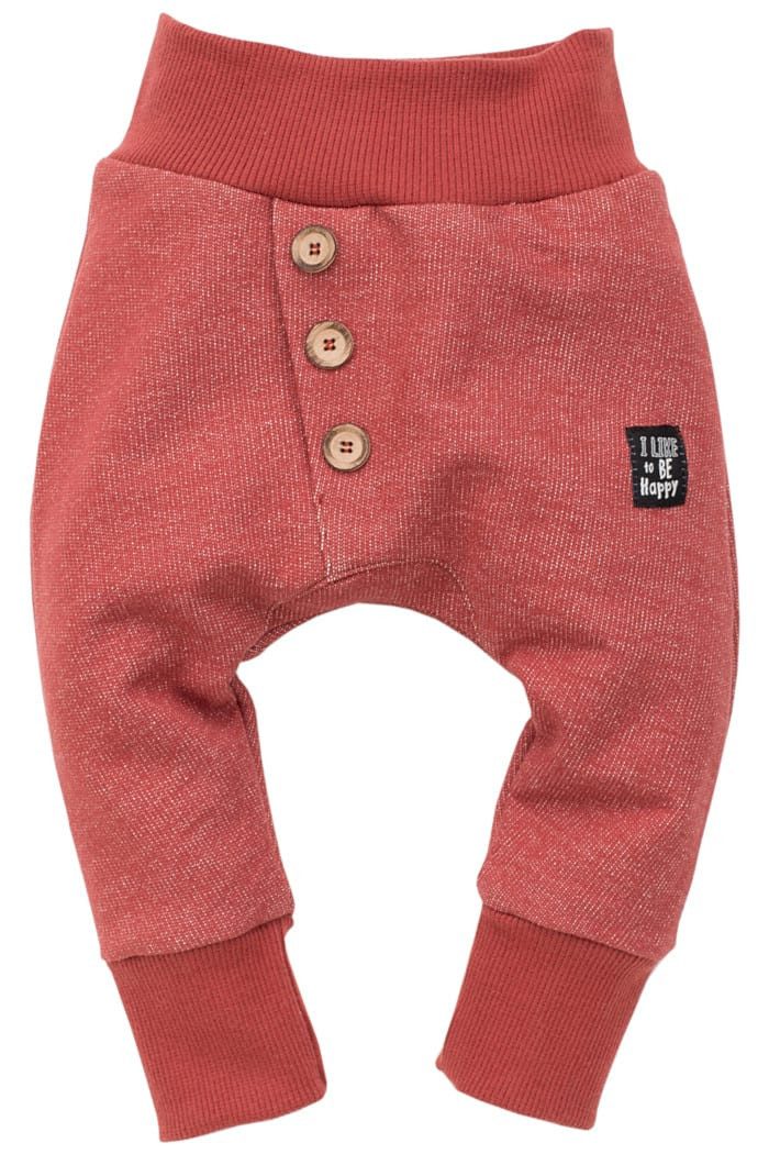 PINOKIO Pumphose Haremshose Schlupfhose strukturiert lange Babyhose (1-tlg) BE HAPPY Patch