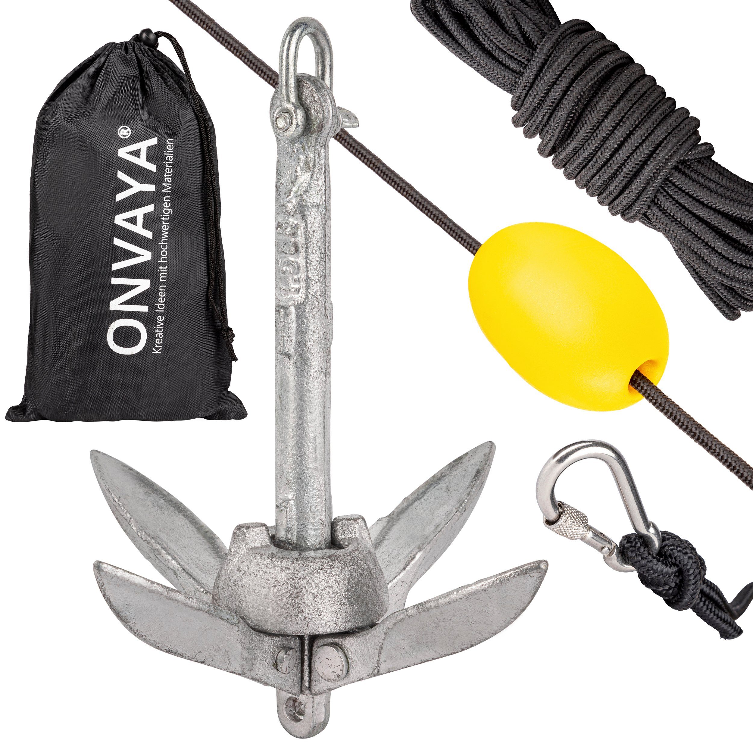 ONVAYA Angelboot Bootsanker, 0,7 kg, Klappanker, Faltanker