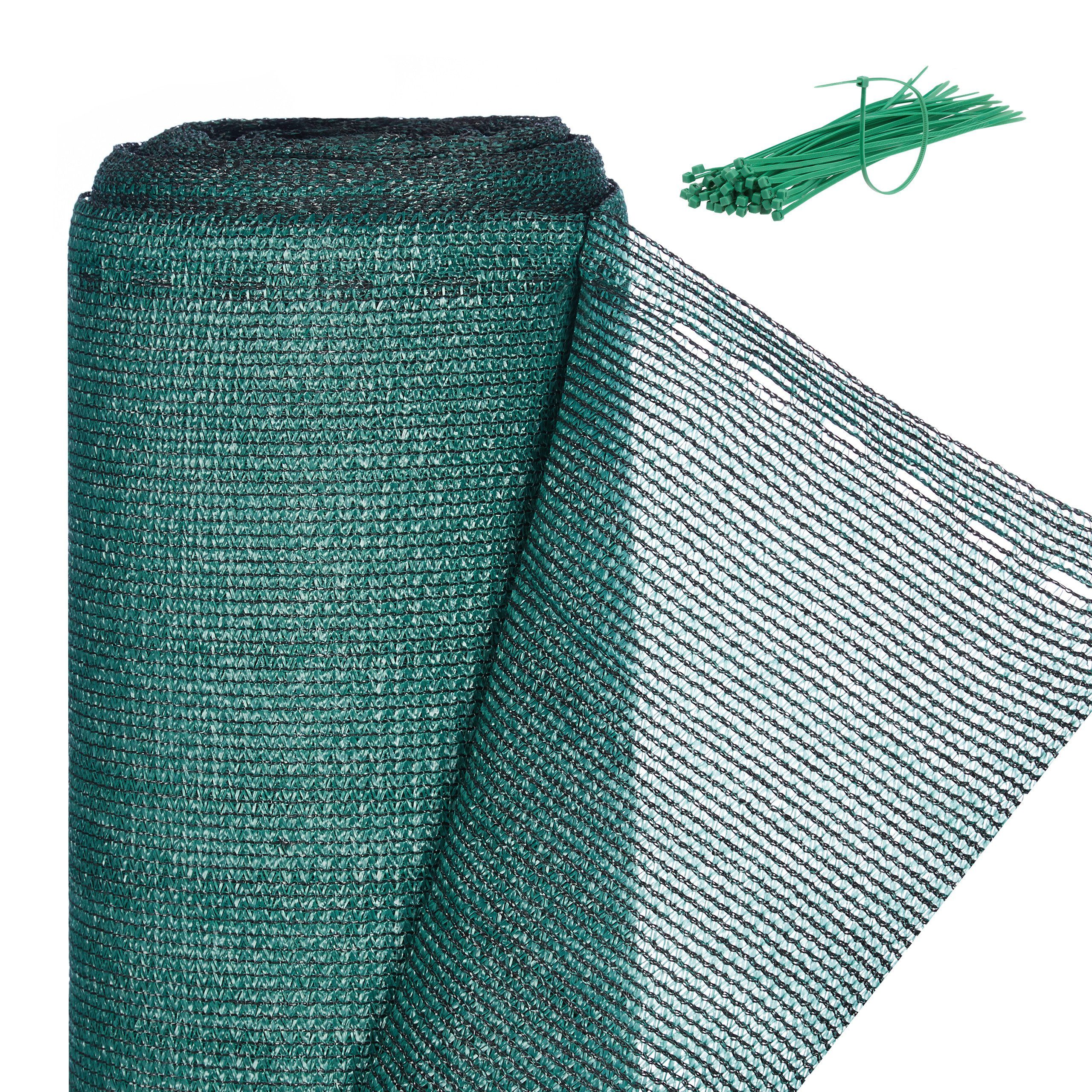 relaxdays Blende Zaunblende grün 1m, Zubehör für Gartenzaun und Balkongeländer, 1 x 6 Meter