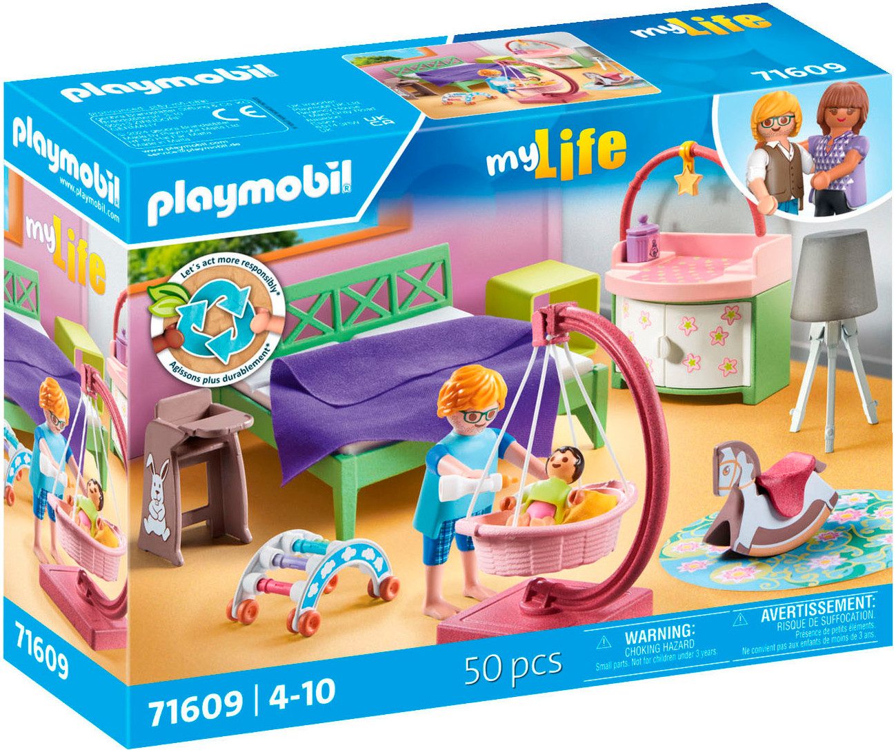 Playmobil® Schlafzimmer mit Babyspielecke (71609), myLife Konstruktions-Spi günstig online kaufen