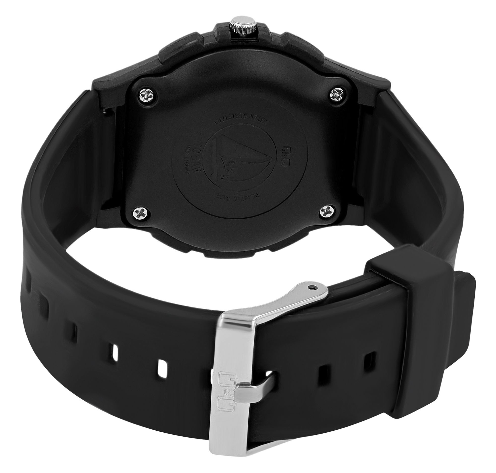 Q&Q Quarzuhr VP84J001Y Silikonarmband, 10 bar, schwarz/ weiß, sprtlich