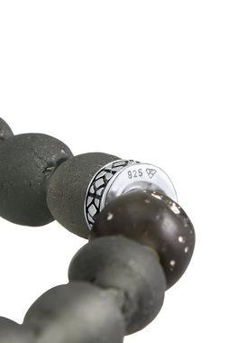 Kuzzoi Bead-Armband-Set Recycelte Glas Perlen Beads Olive 925 Silber, Kugel
