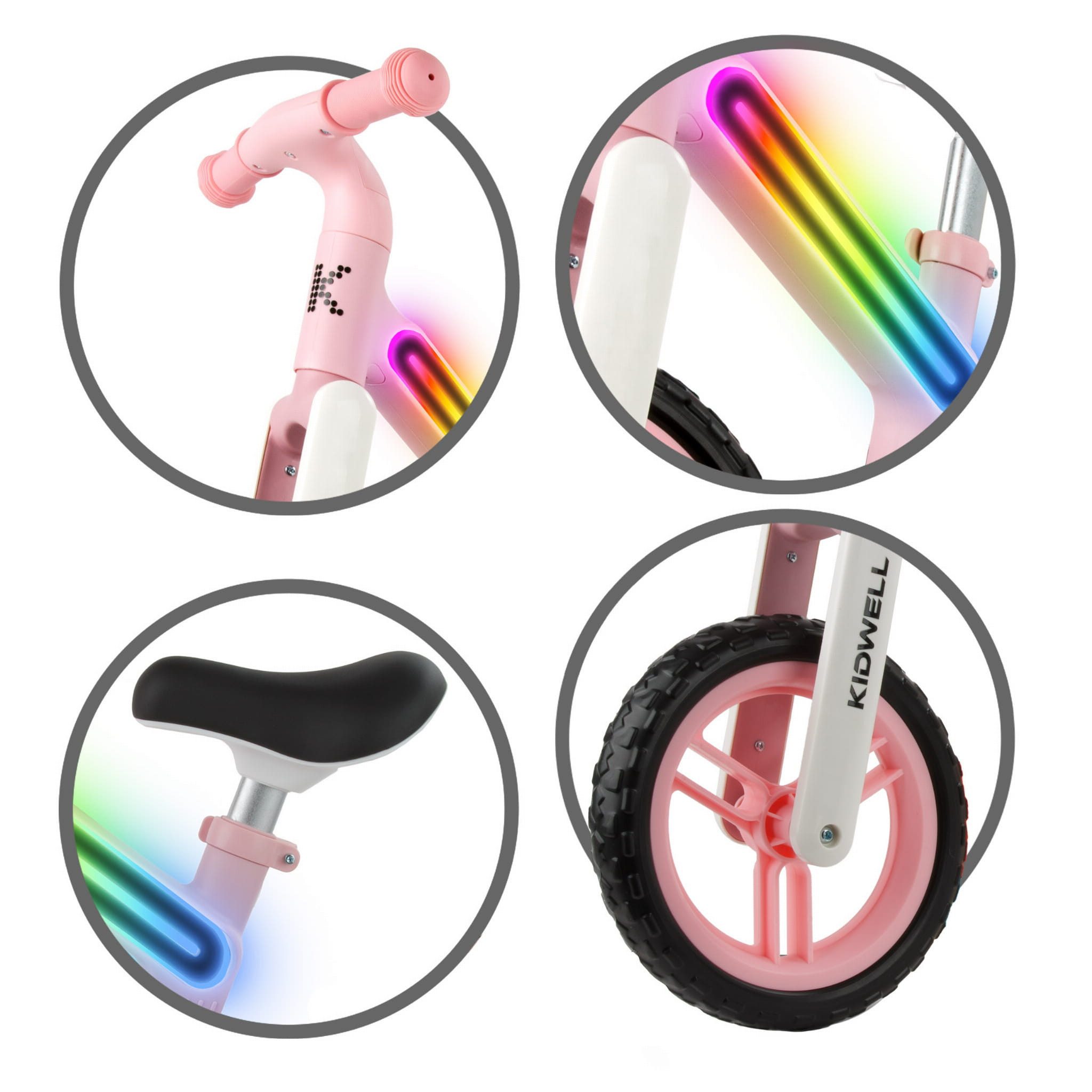 COIL Fahrrad-Laufrad Lauflernrad, Kinderlaufrad, Rutscher, Balance Bike, Nylonrahmen mit LED-Licht, EVA-Reifen, Gewicht: 3,05 kg