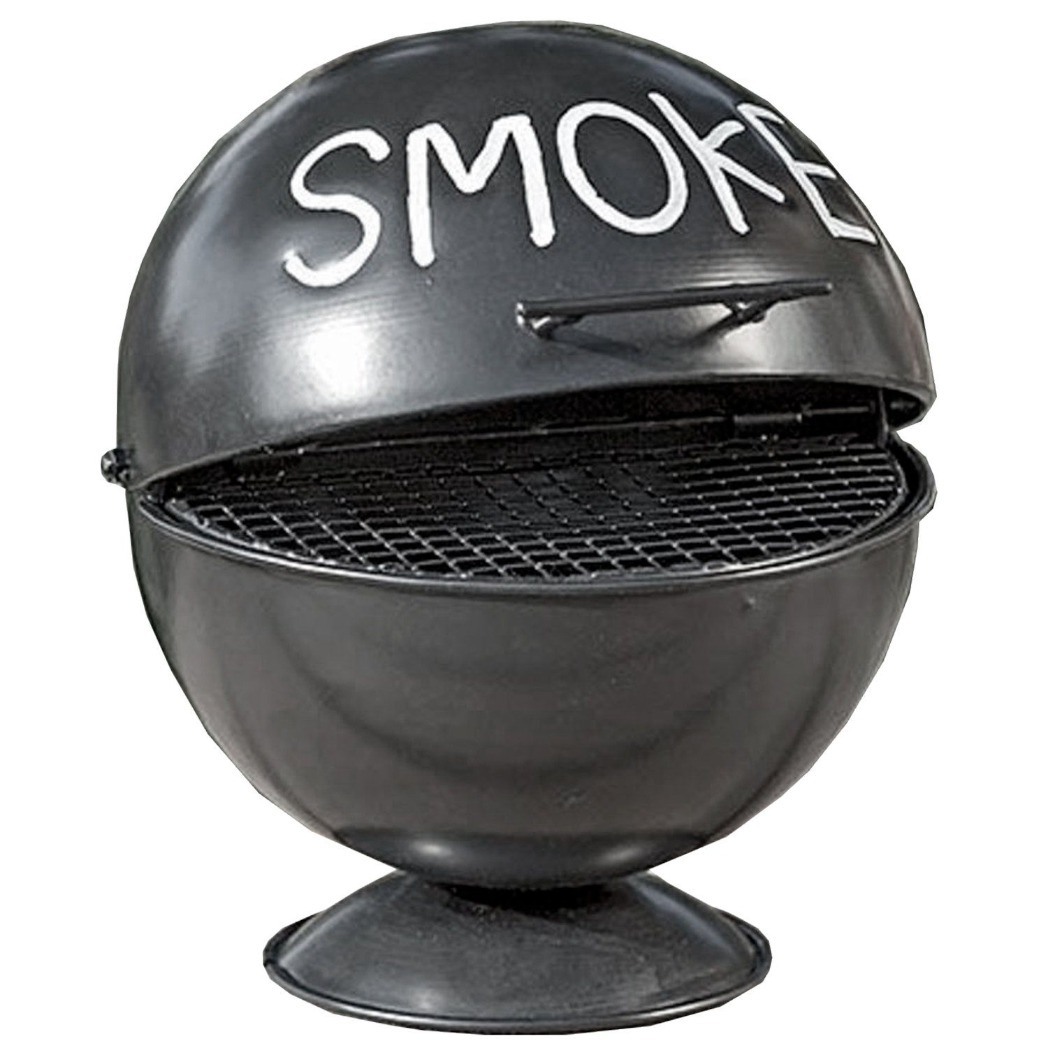 Aschenbecher WIKI, Schwarz, Metall, Ø 13 cm, mit Schriftzug