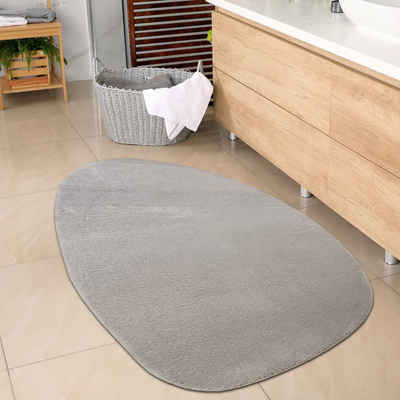 Teppich Ovaler Badezimmer Teppich – pflegleicht – in sand, Carpetia, Oval, Höhe: 16 mm