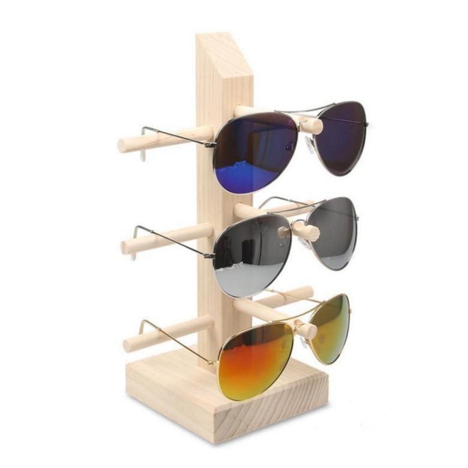 LuxusKollektion Schmuck Etagere Brillenständer Holz für 3 Paar