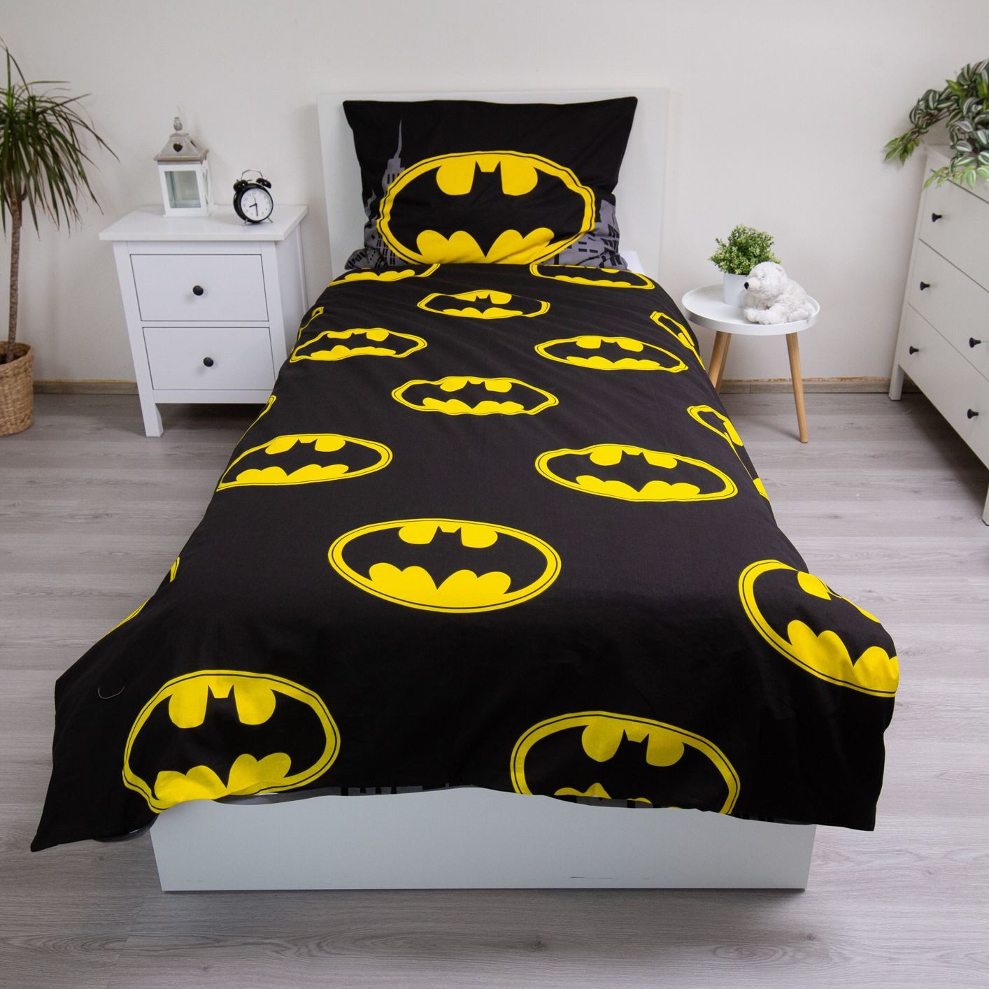 Batman Bettwäsche Set The Emblem Größe: 140x200 cm, 70x90 cm, 100% Baumwolle, Baumwolle, 2 teilig