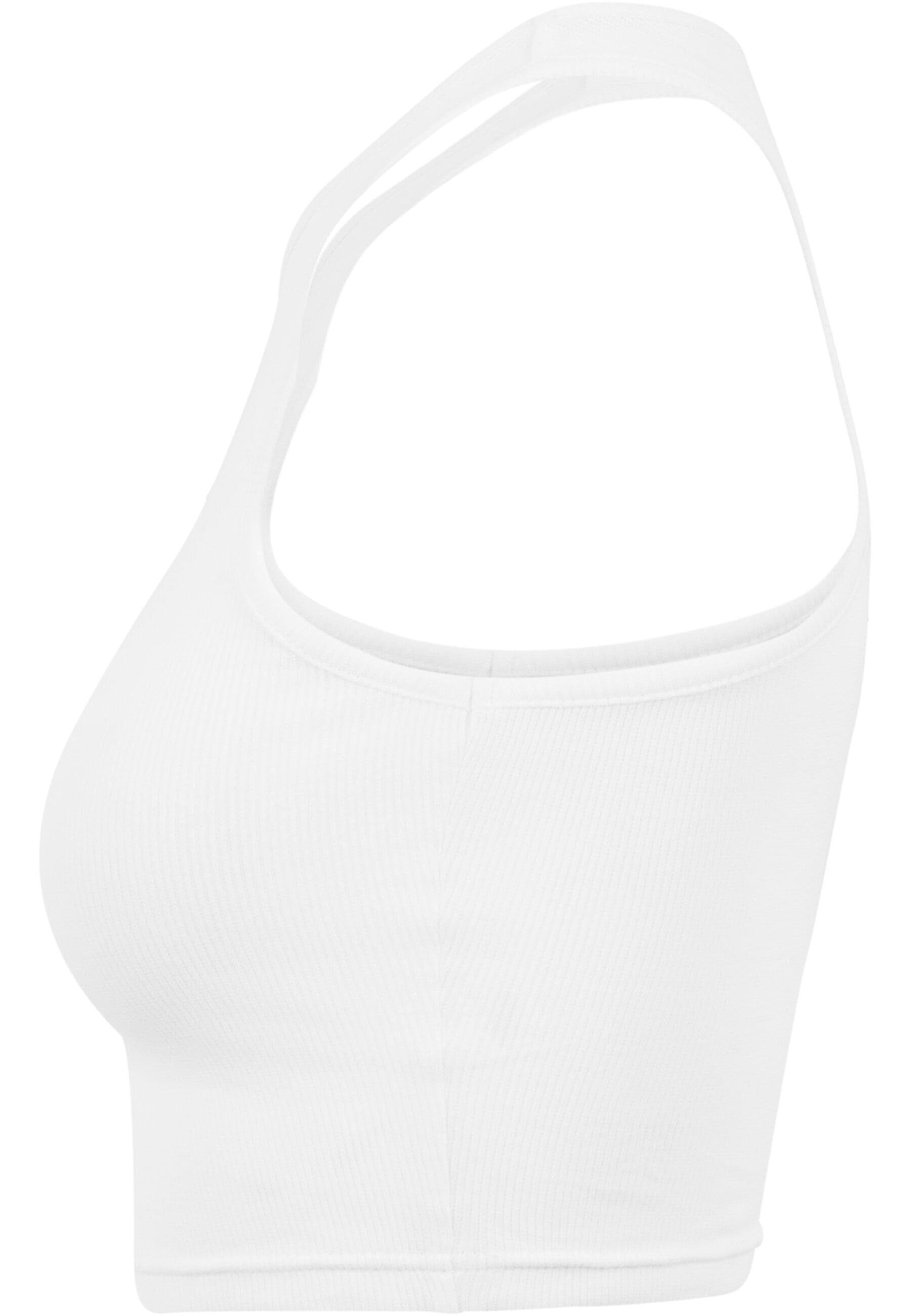 URBAN CLASSICS Ladies Cropped Top Rib T-Shirt (1-tlg) white Damen