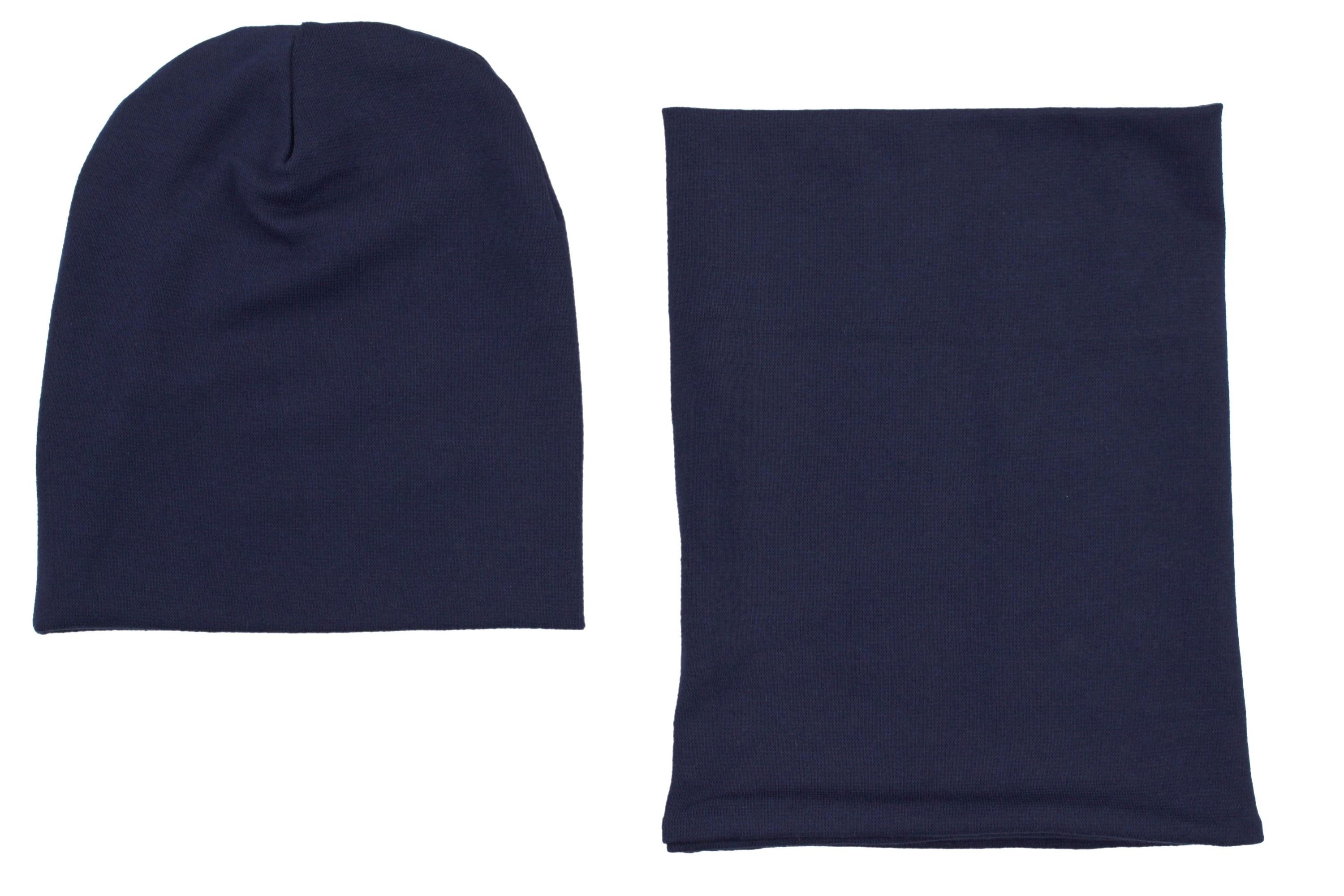 TupTam Beanie Kinder Beanie Mütze Schlauchschal Set aus Jersey und Rippstoff