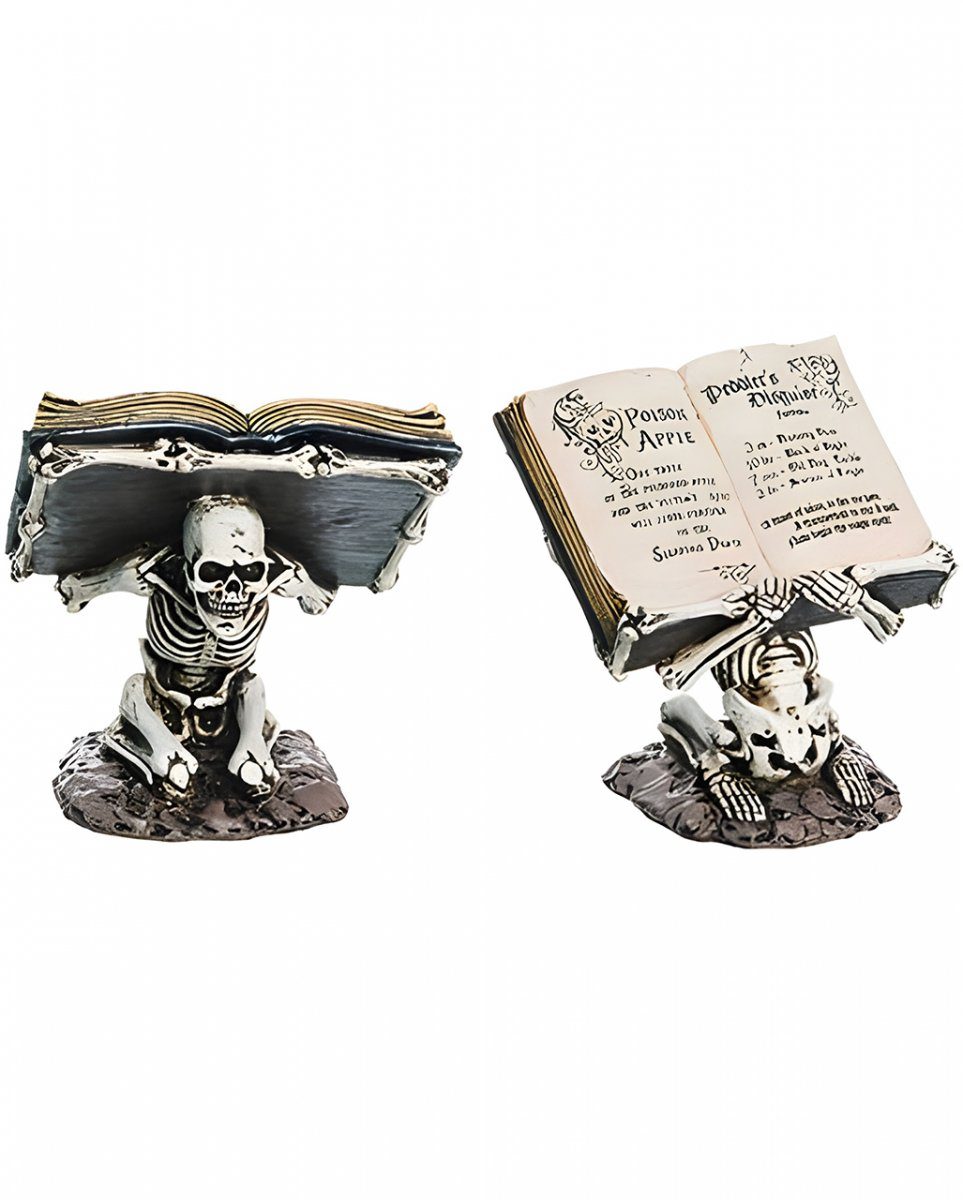 Horror-Shop Dekofigur Skelettfigur & of Gothic als Spells Hallo Book mit