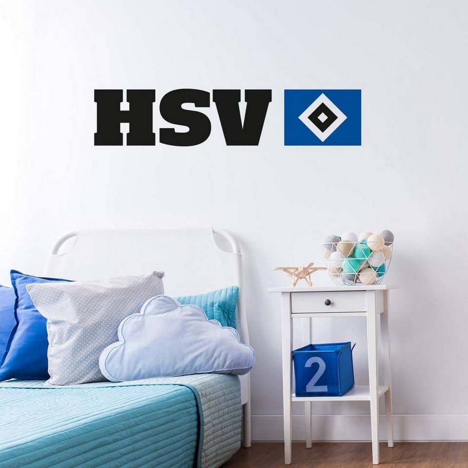 Hamburger SV Wandtattoo Fußball Wandtattoo Hamburger SV Bundesliga Fan  Banner HSV Schriftzug, Wandbild selbstklebend, entfernbar