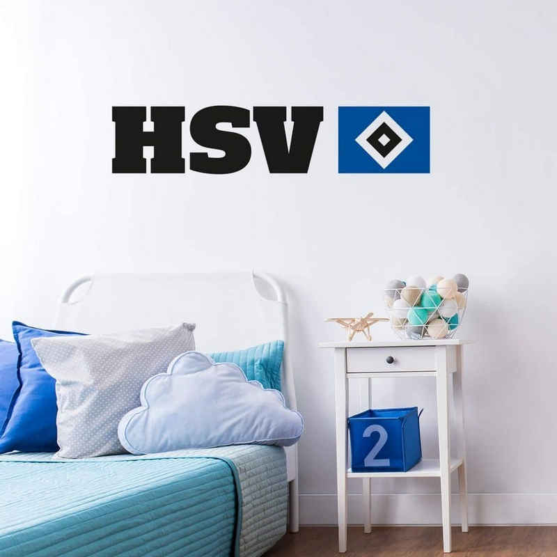 Hamburger SV Wandtattoo Fußball Wandtattoo Hamburger SV Bundesliga Fan Banner HSV Schriftzug, Wandbild selbstklebend, entfernbar