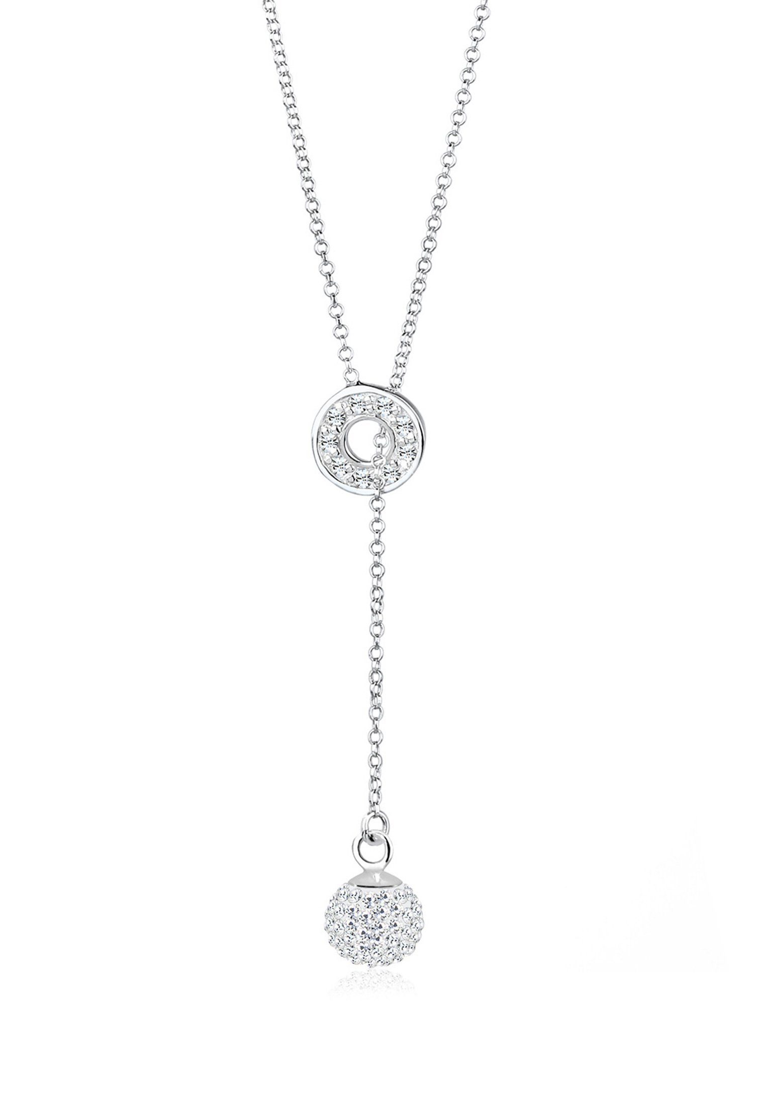 Elli Collierkettchen Y-Kette Weiß 925 Sterling Silber, mit Kristallen von Swarovski®