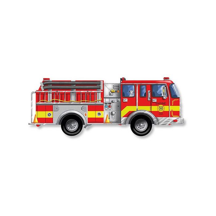 Melissa & Doug Puzzle Fußbodenpuzzle - Riesiges Feuerwehrauto 24 Teile Puzzleteile