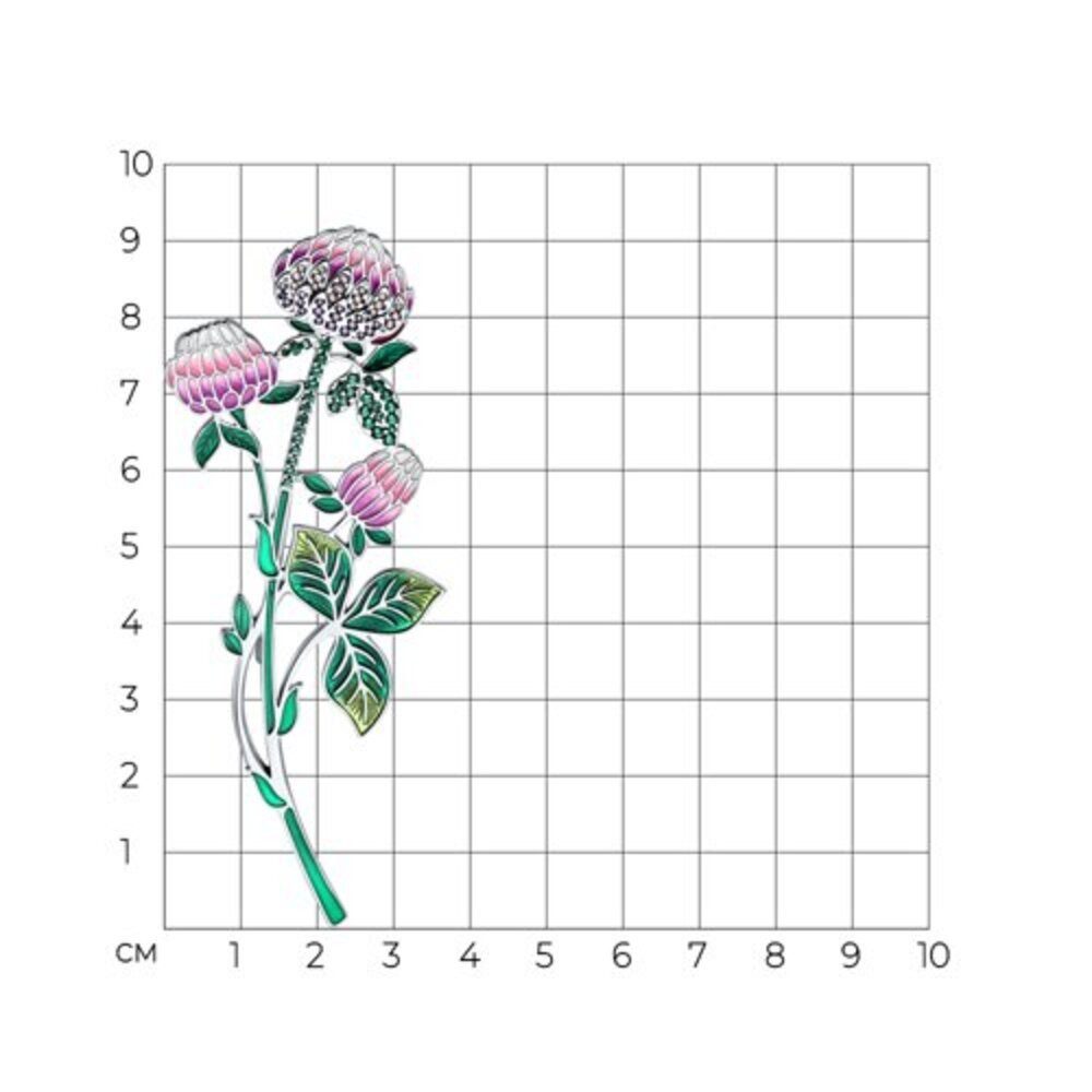 Secretforyou Anstecknadel Brosche Anstecknadel 925 Silber Emaille Zirkonia Floral Echtschmuck, 925 Sterling Silber