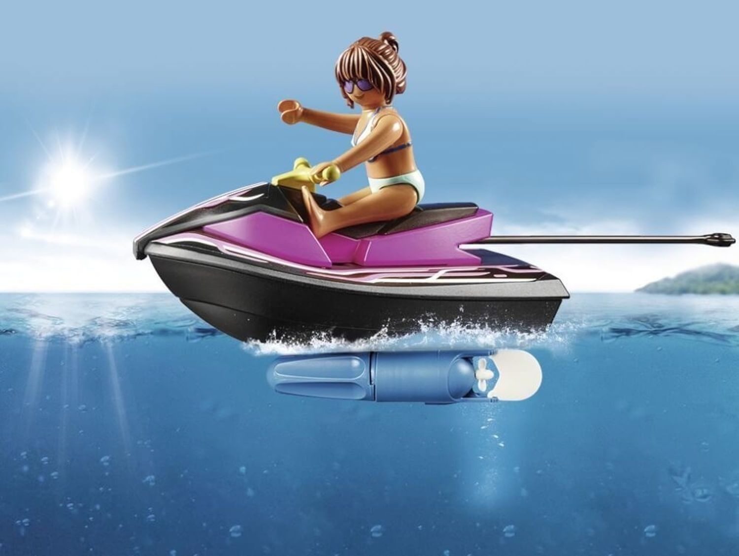 Playmobil® Family Fun Wasserscooter mit Bananenboot Starter Pack Konstruktions-Spielset, (Wasserscooter mit Bananenboot Starter Pack), Made in Europe