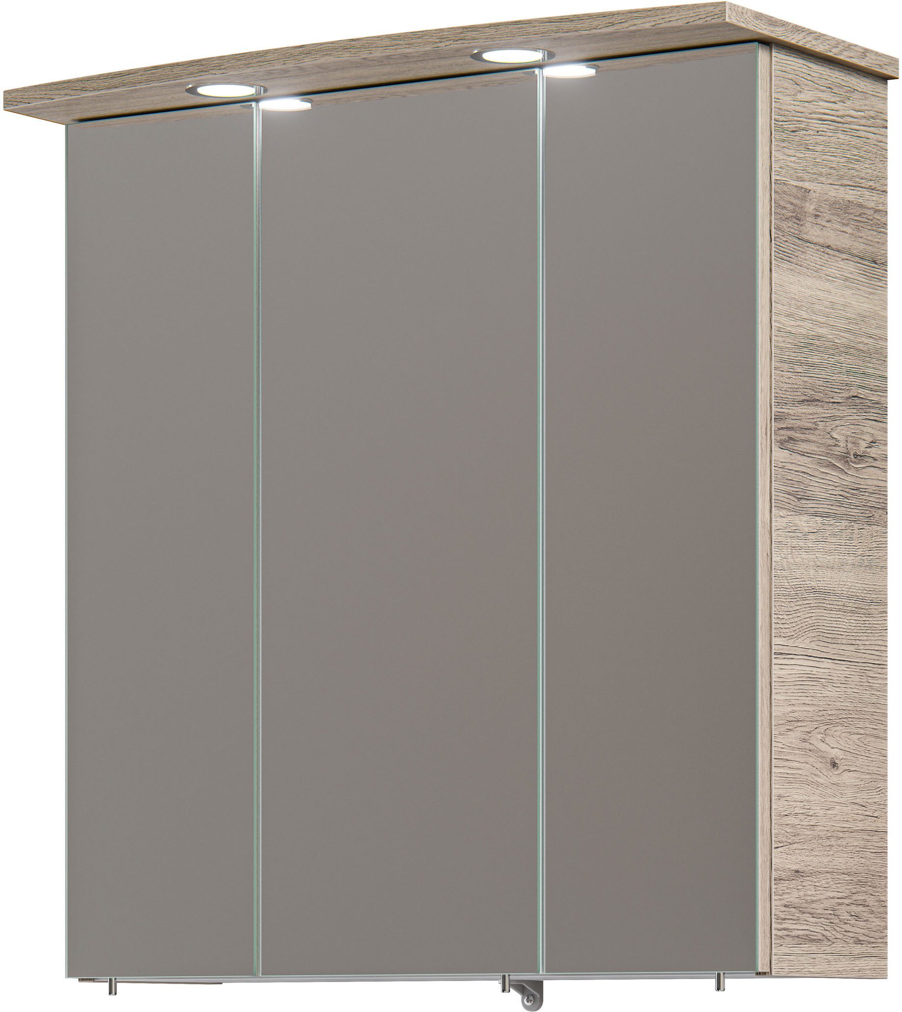 Saphir Spiegelschrank mit 2 LED-Strahler und 6 Einlegeböden