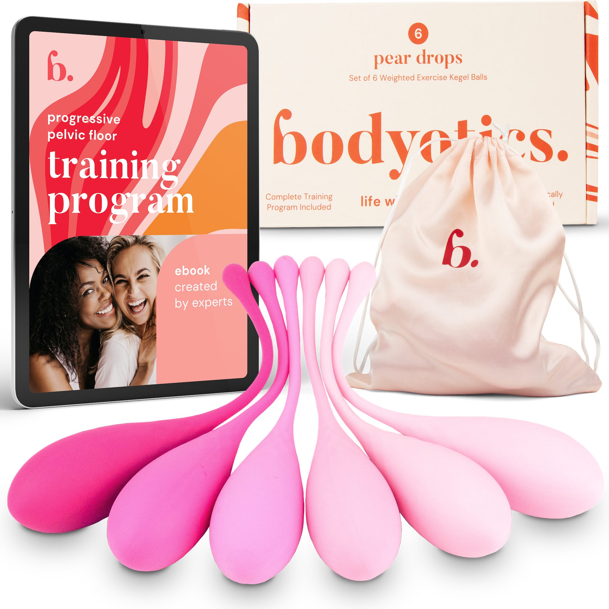 Bodyotics Beckenbodentrainer Bodyotics Kegel Ball Set - Für eine starke Beckenbodenmuskulatur, 1-tlg., Hergestellt aus BPA-freiem, zugelassenem Silikon