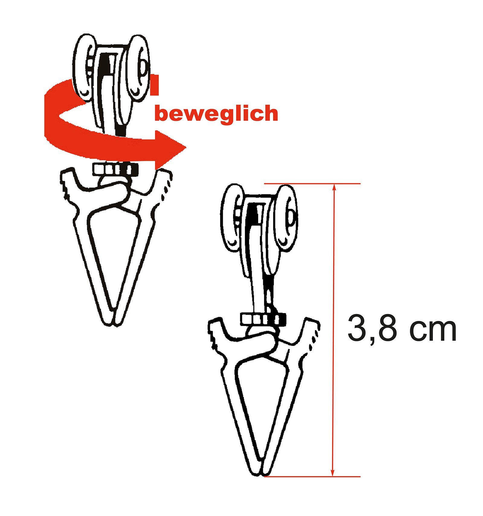 nodeko Gardinenröllchen Gardinenrollen mit Klammer für U-Schienen, für Vorh günstig online kaufen