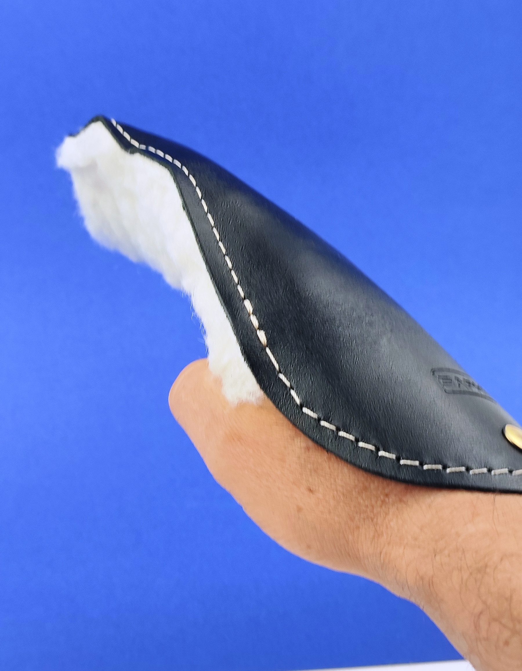 Saphir Schuhputzbürste Saphir Polierhandschuh aus Leder mit Lammfell