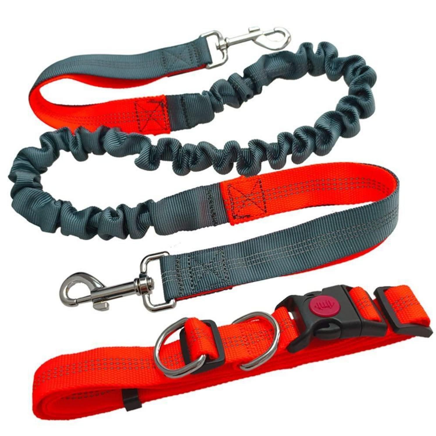 LuxusKollektion Hands-free-Leinen Hundeleine Jogging Bungee Hüftgurt verstellbar Orange, Textil (1-tlg)