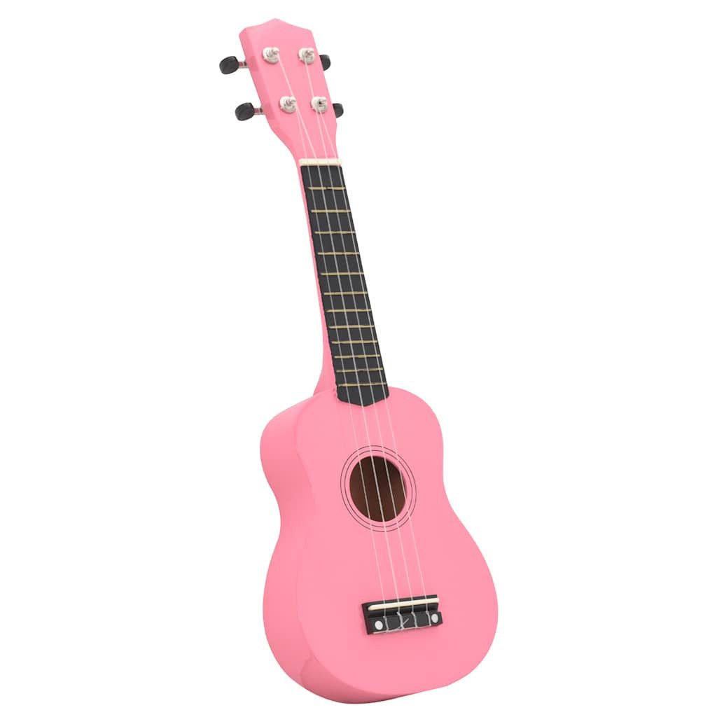 vidaXL Ukulele Sopran-Ukulele-Set mit Tasche für Kinder Rosa 21"