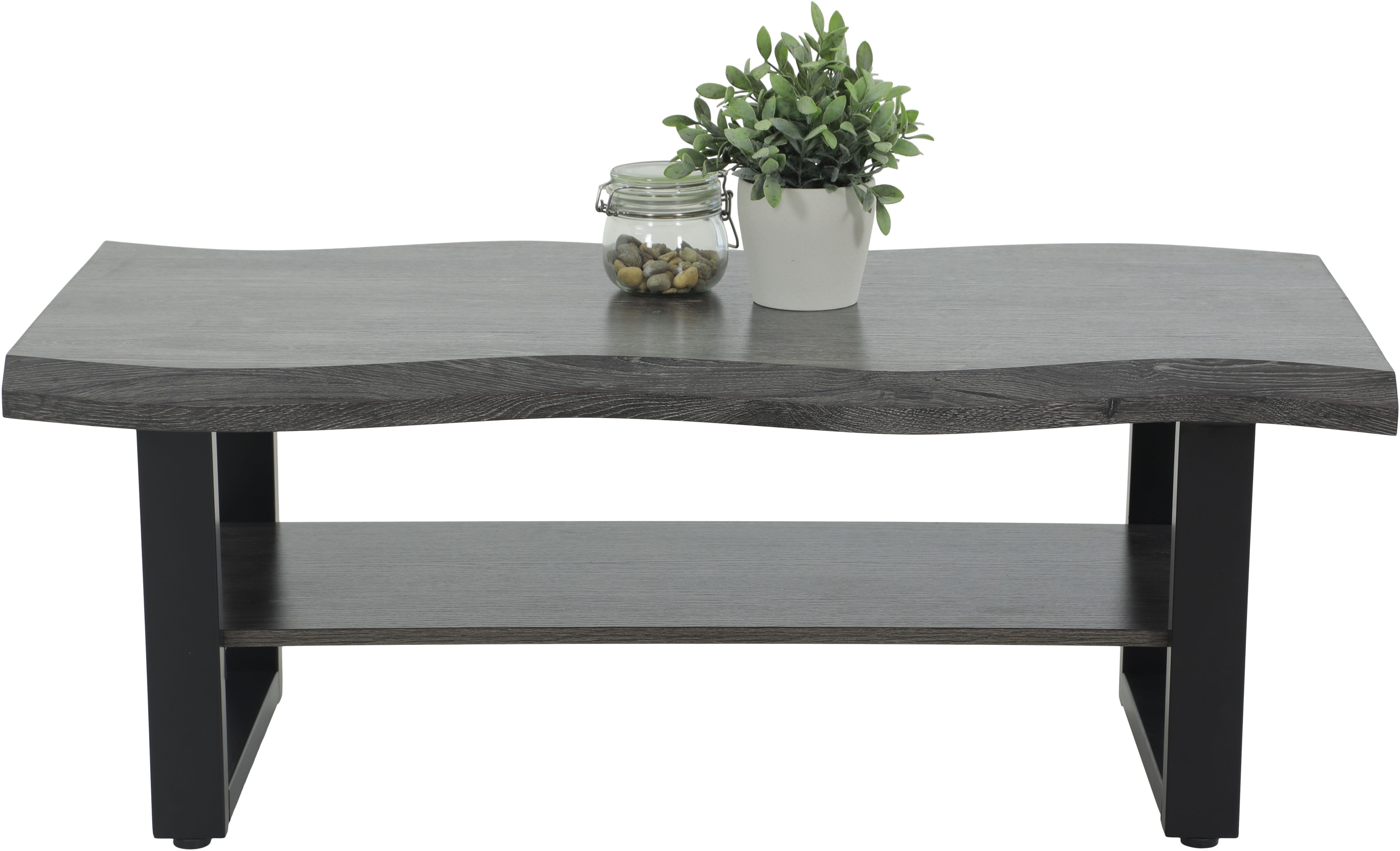 HELA Couchtisch GABRIEL, Ablageboden; Baumkantenoptik; U-Gestell