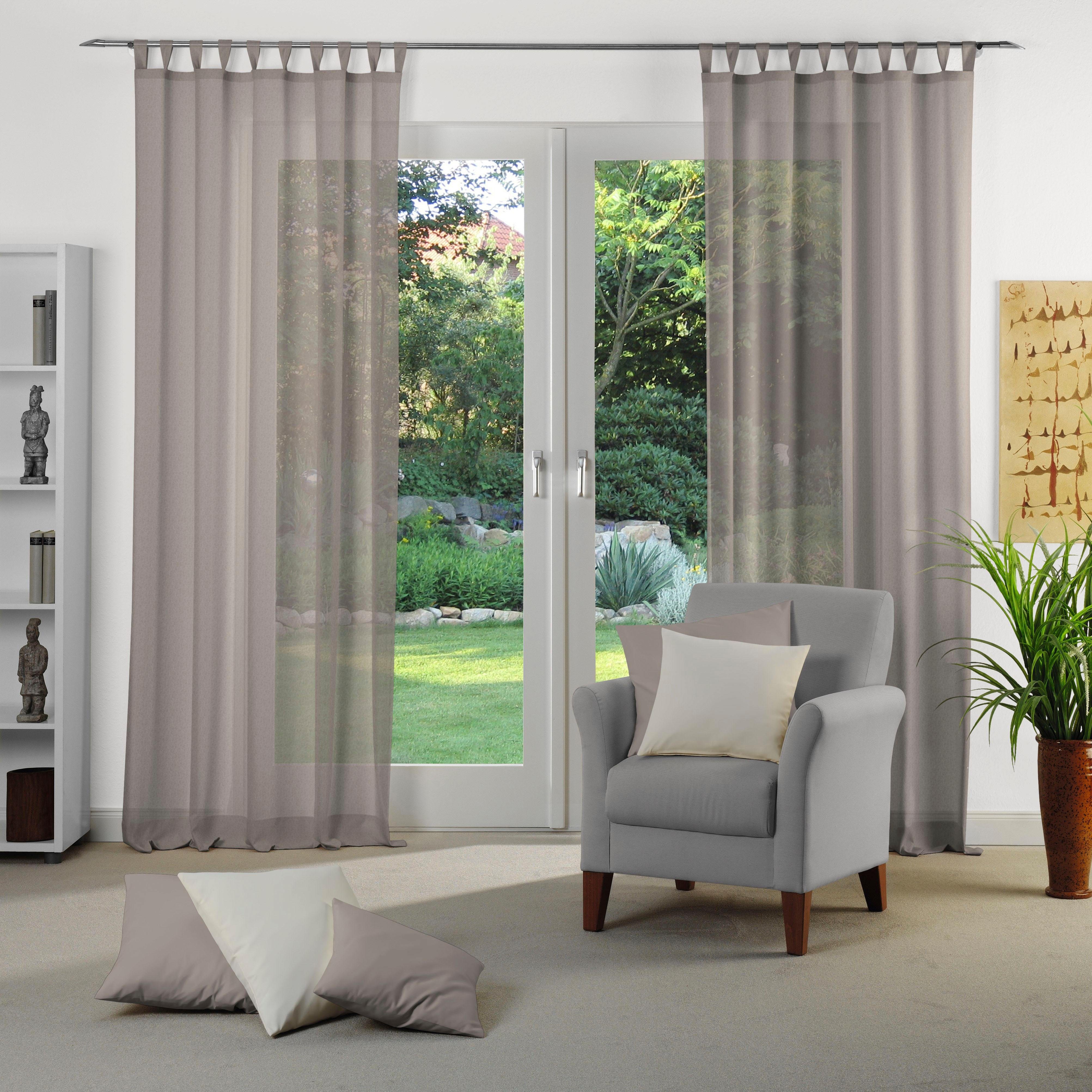 Wirth Vorhang Sunday (1 St), Schlaufen, halbtransparent, Jacquard, nach Maß