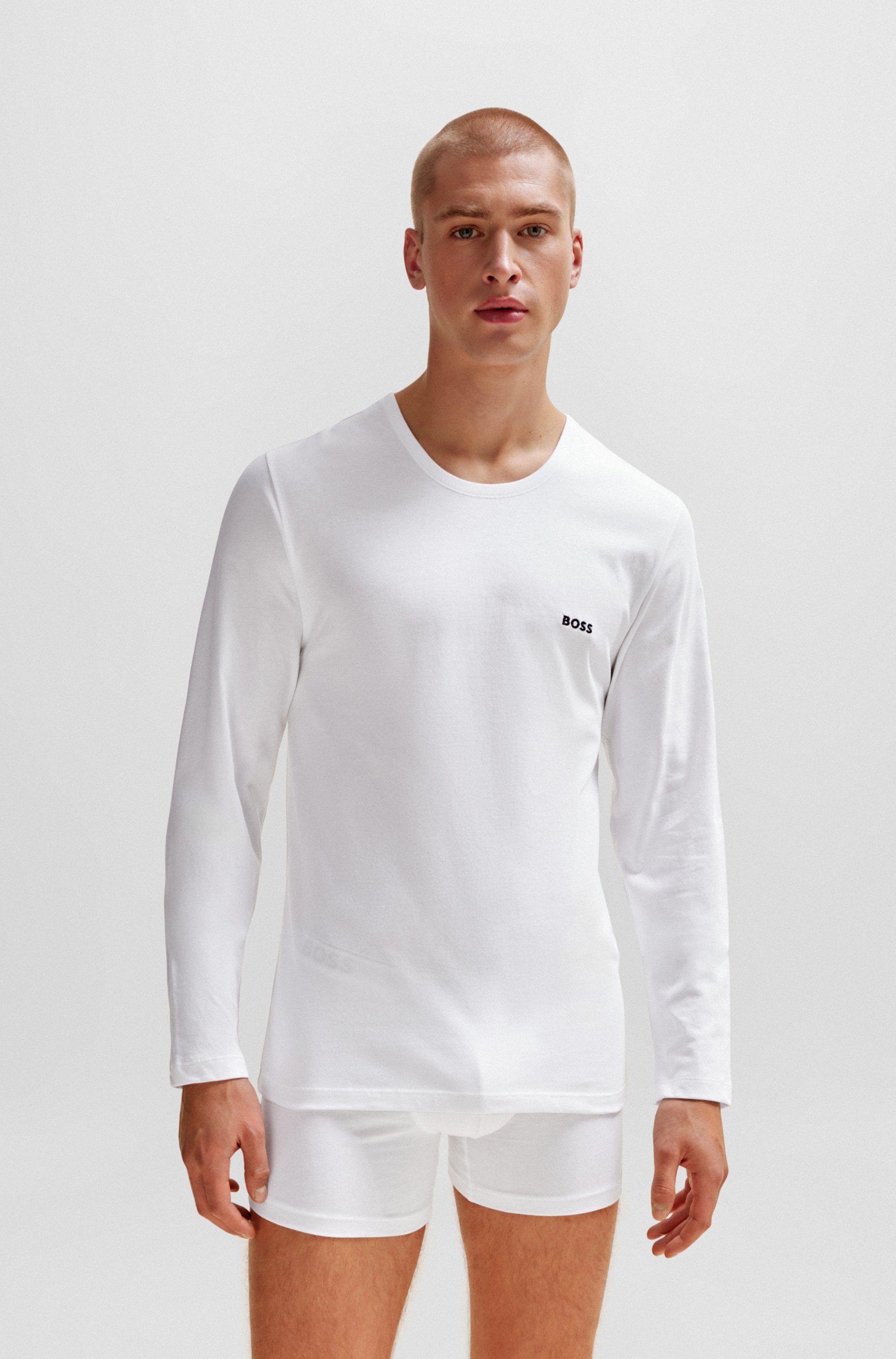 BOSS Langarmshirt longsleeve-Shirt R-Neck Classic COTTON 3pcs/pack (3-tlg) mit BOSS Logo-Schriftzug – Bild 4 von 5